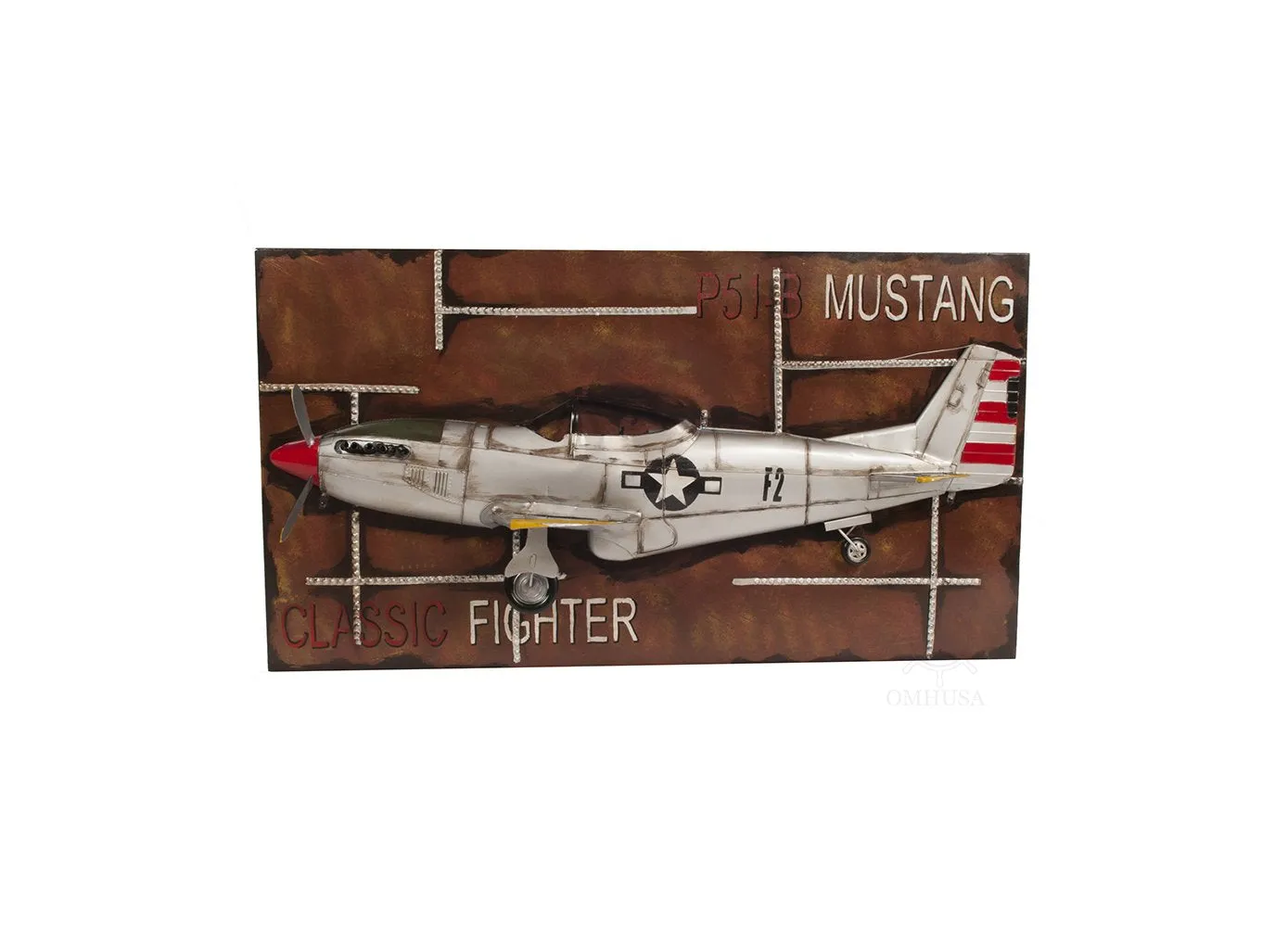 1943 Mustang P-51 Fighter 3D Model Painting Frame