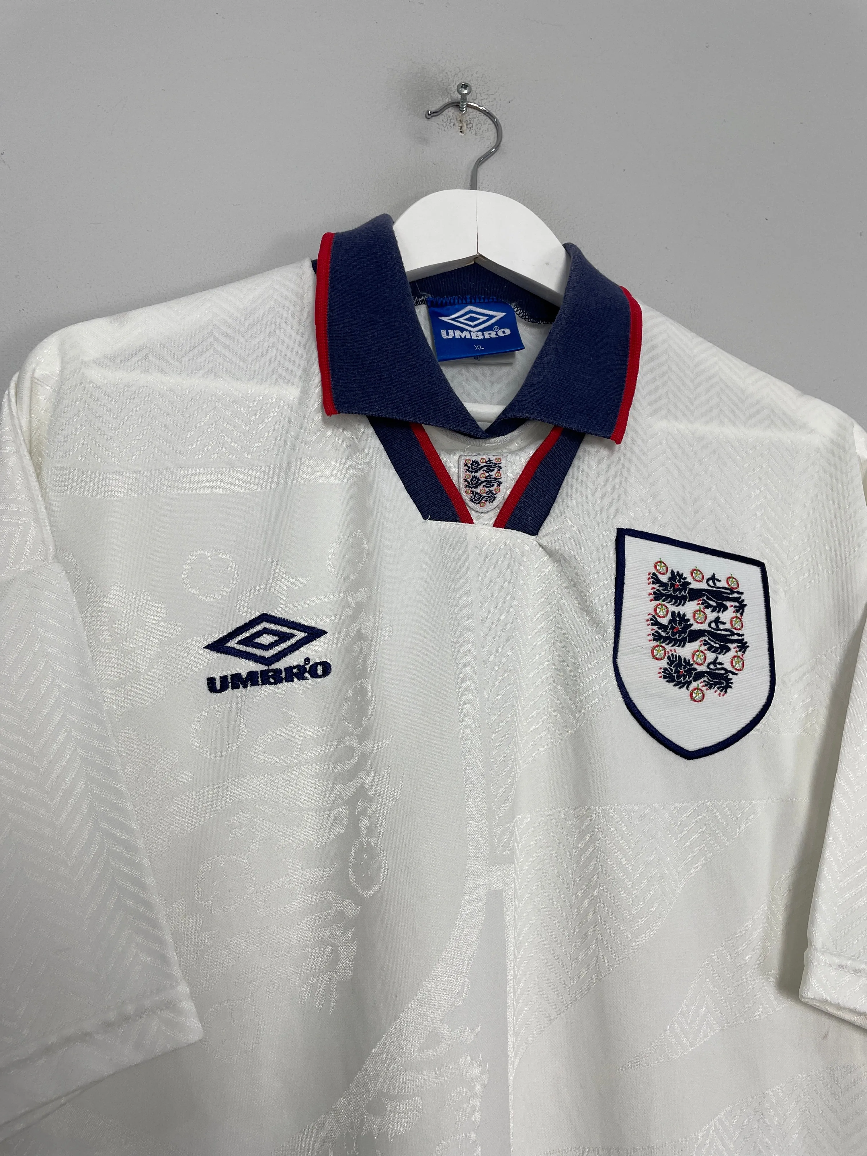 1993/95 ENGLAND HOME SHIRT (XL) UMBRO