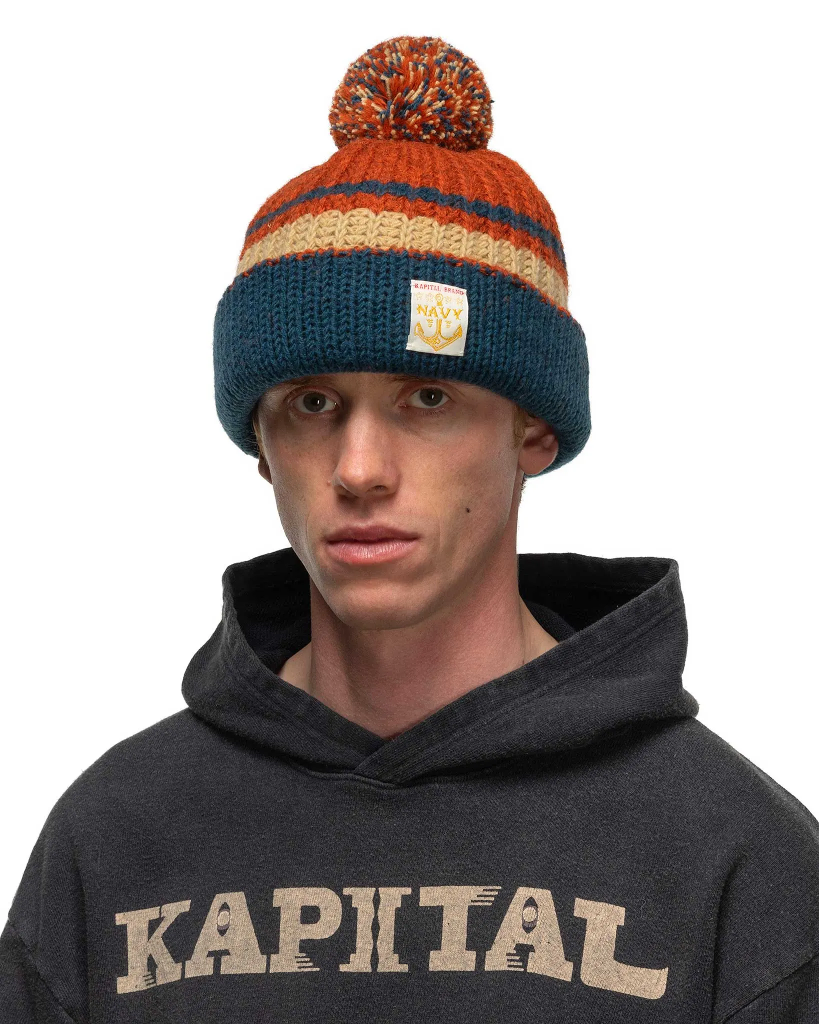 3G Wool Cable Knit Cap Orange