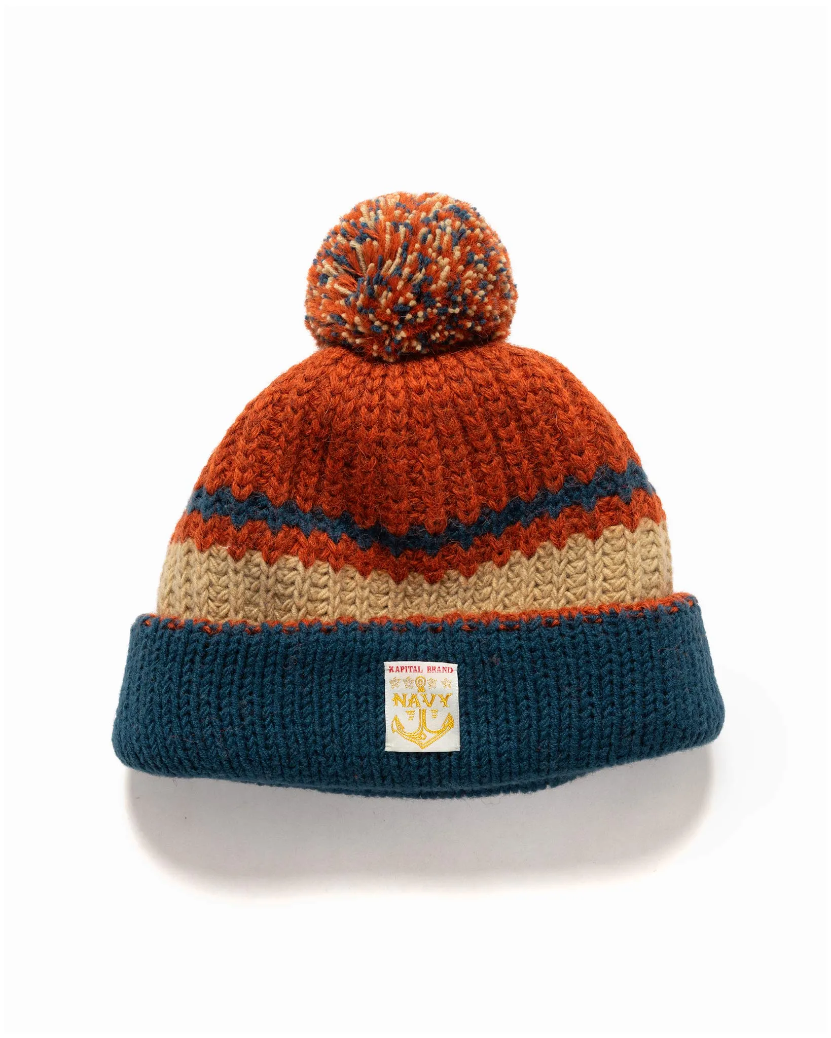 3G Wool Cable Knit Cap Orange