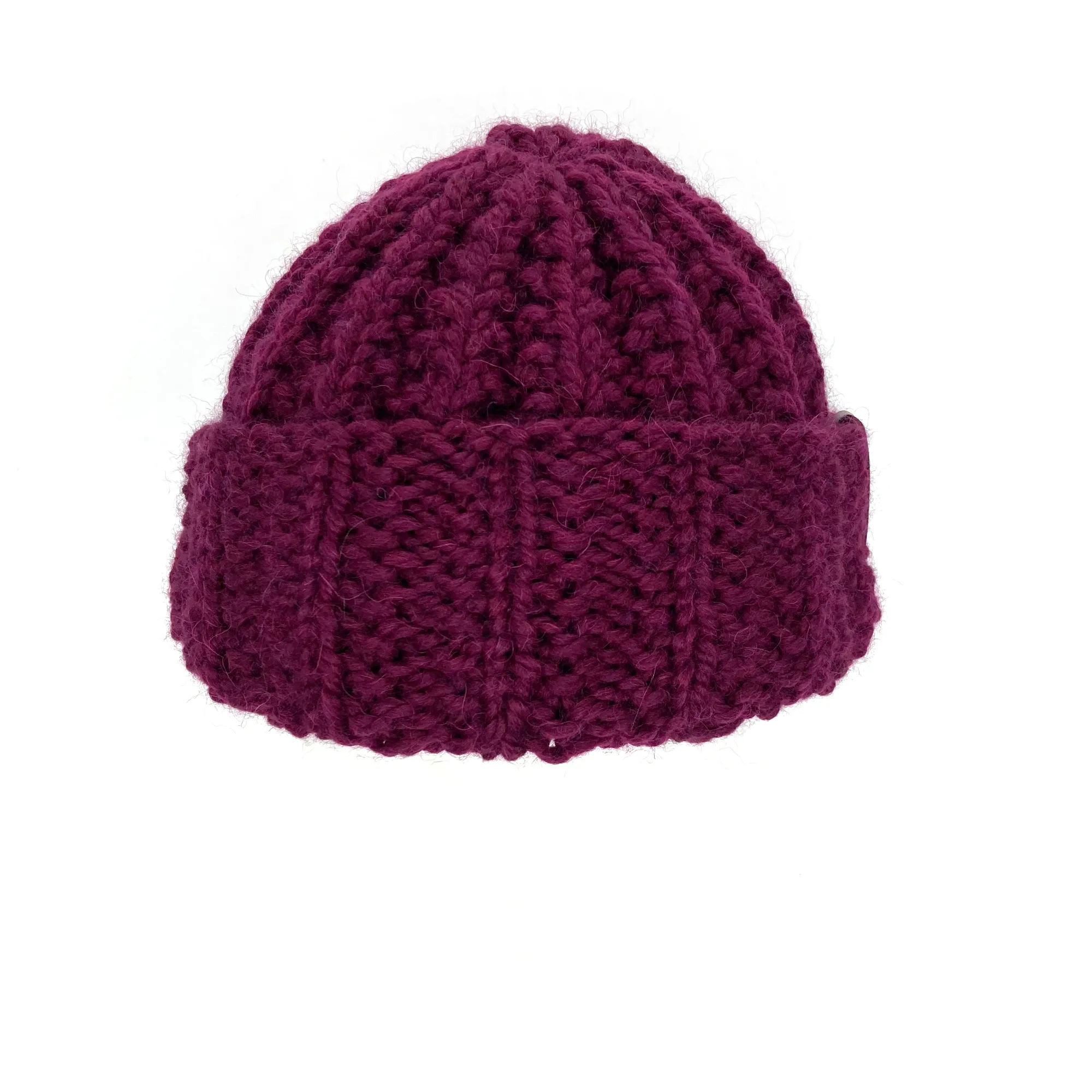 Adult Knit Beanie | Wine | Slouchy or Watchman cap | Knit Witts Global