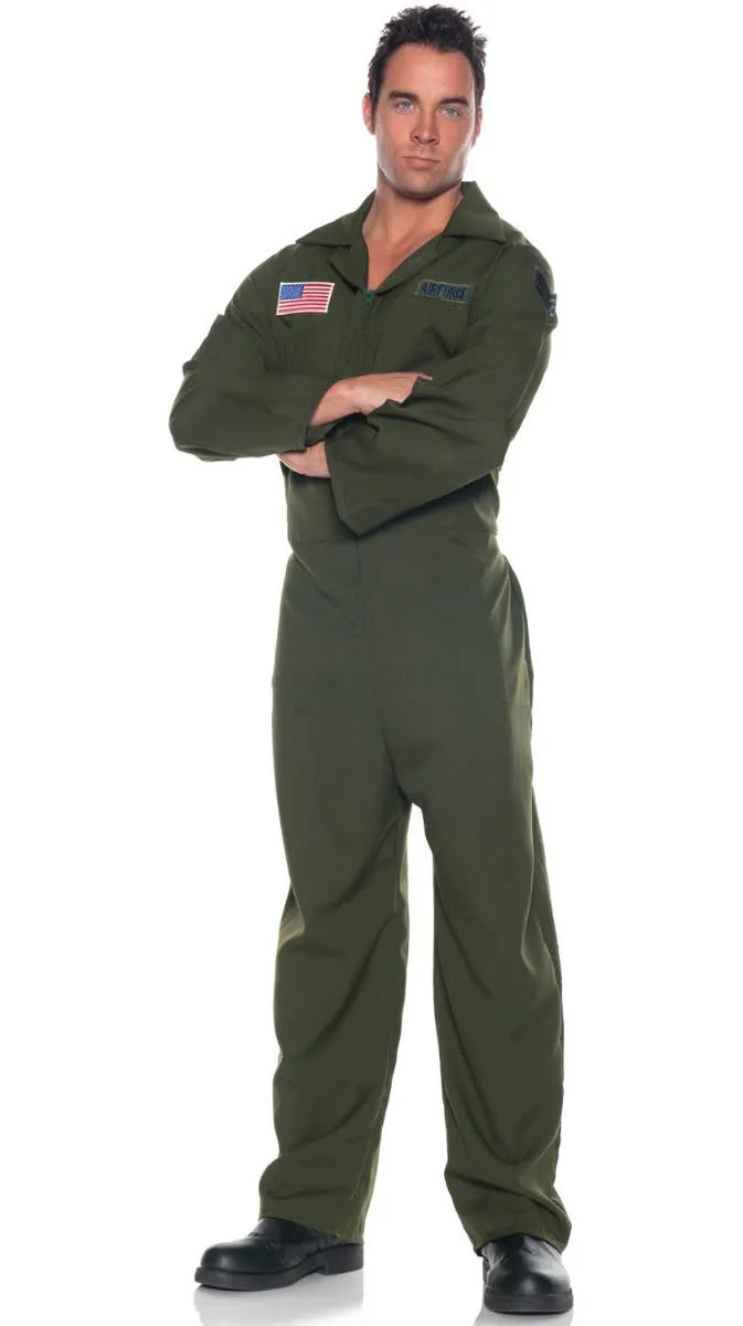 Air Force Plus Size Mens Khaki Aviator Costume