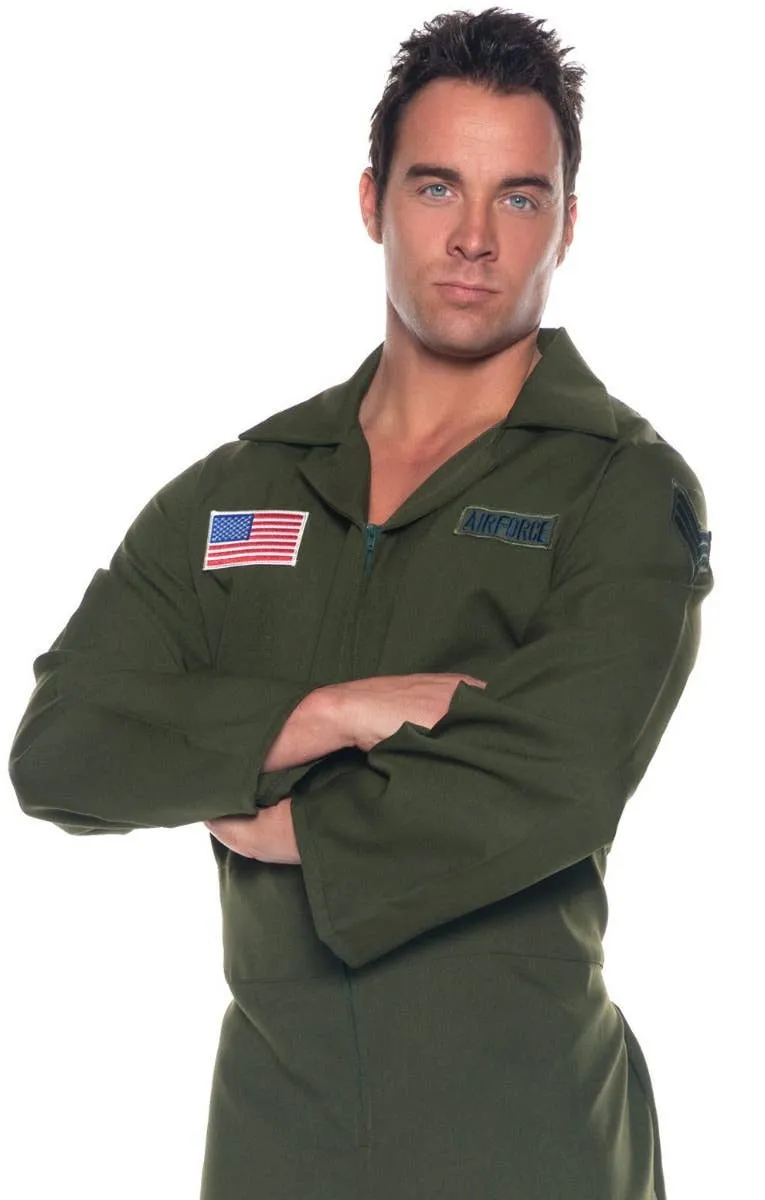 Air Force Plus Size Mens Khaki Aviator Costume