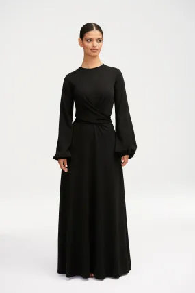 Alice Jersey Tie Waist Maxi Dress - Black