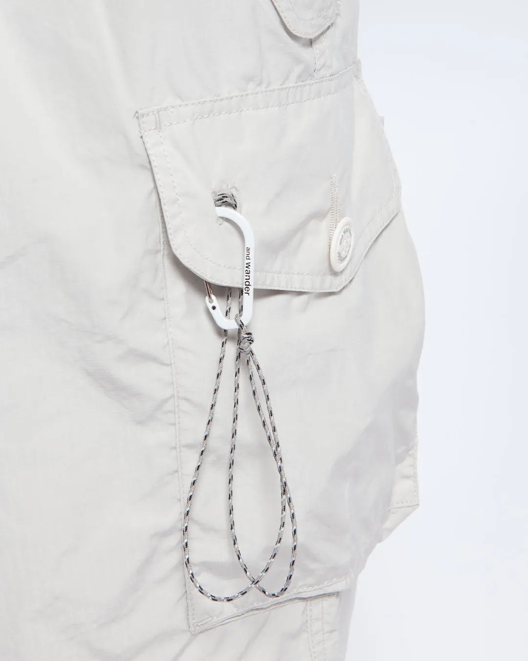 and wander Oversized Cargo Pants Off White