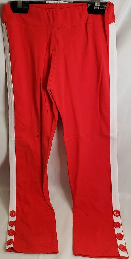 Azariah -- Women's Cotton Fashion Leggings -- Red/White