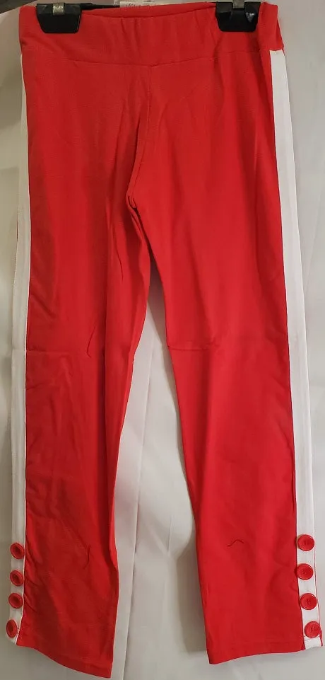 Azariah -- Women's Cotton Fashion Leggings -- Red/White