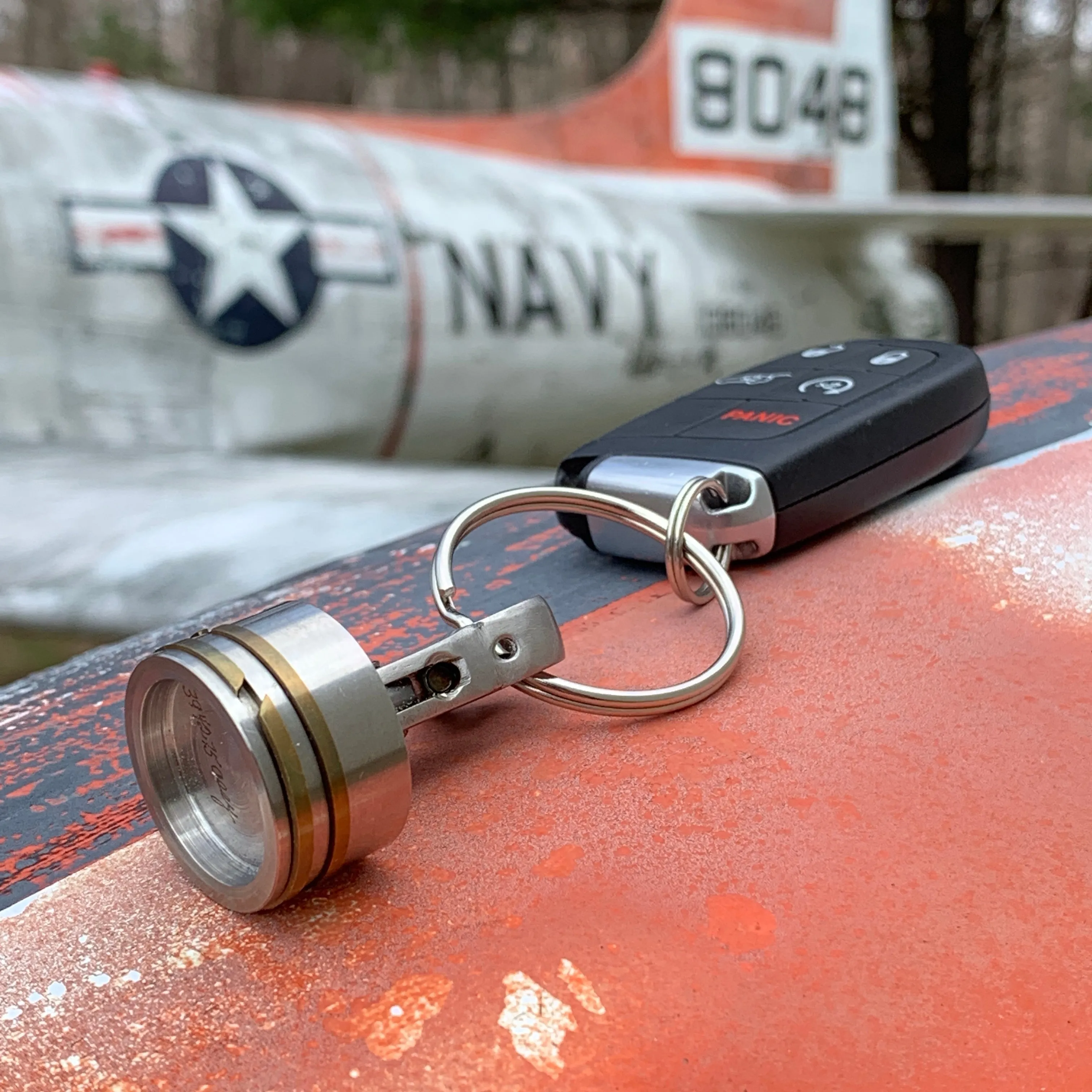 B-25 MItchell Bomber Wright R-2600 Radial Engine Stromberg Carburetor Mini Piston Keychain