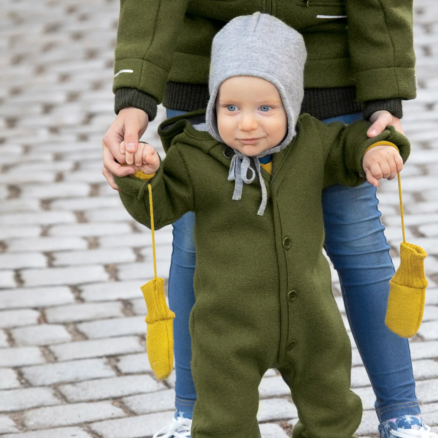 Baby & Kids Boiled Merino Wool Overall - Olive