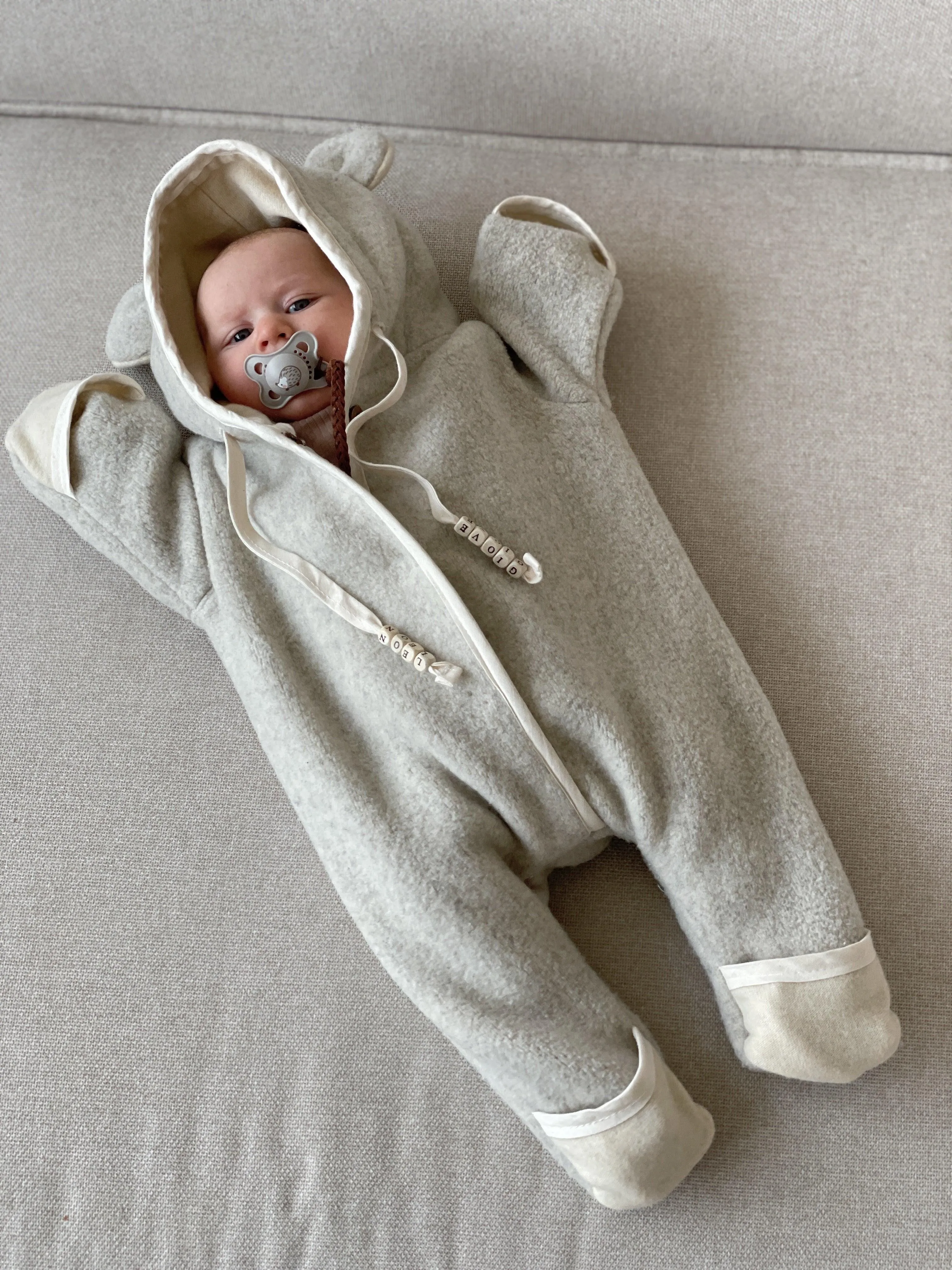 Baby/Kid Virgin Wool Overall - Grey