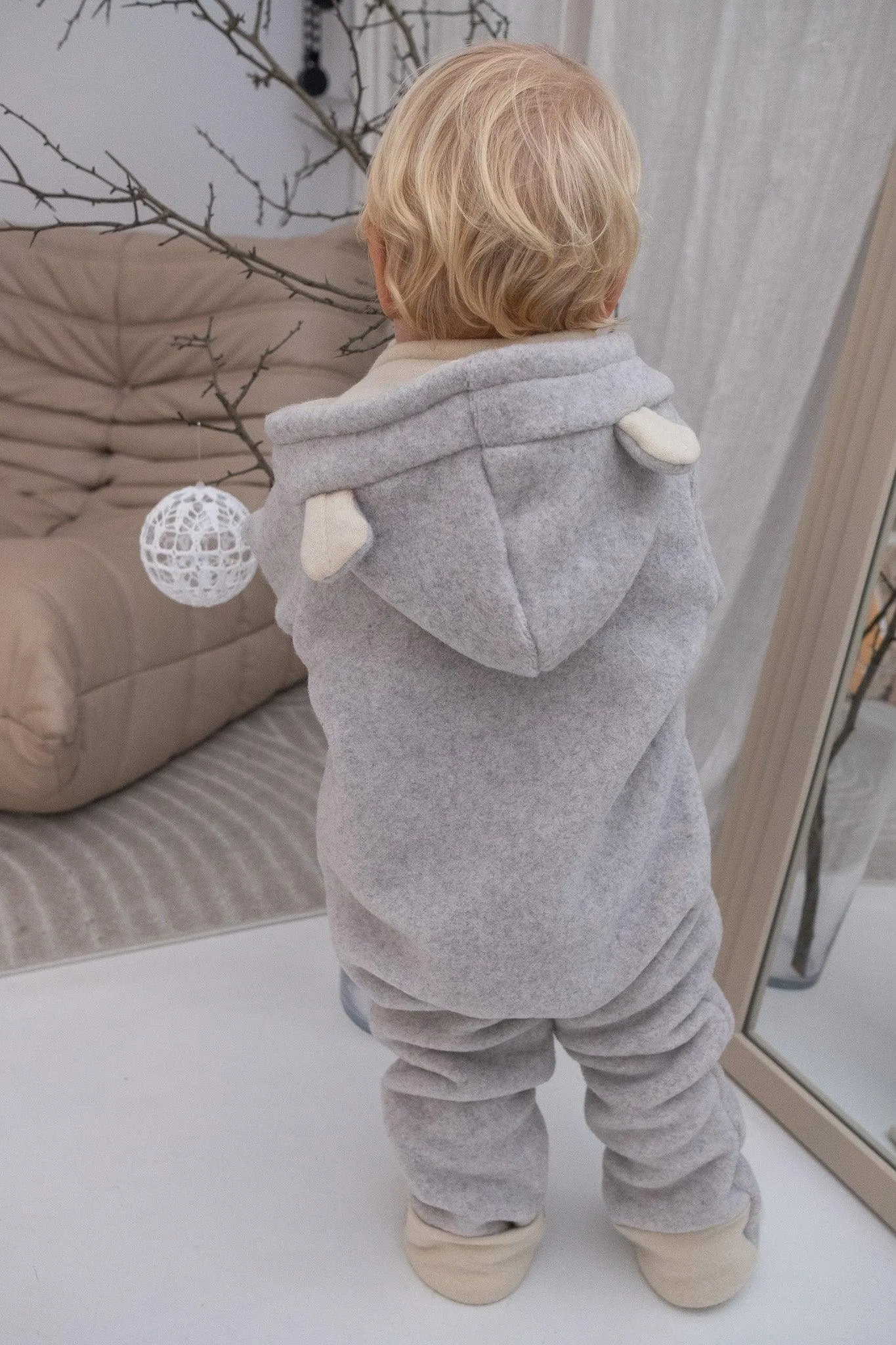 Baby/Kid Virgin Wool Overall - Grey