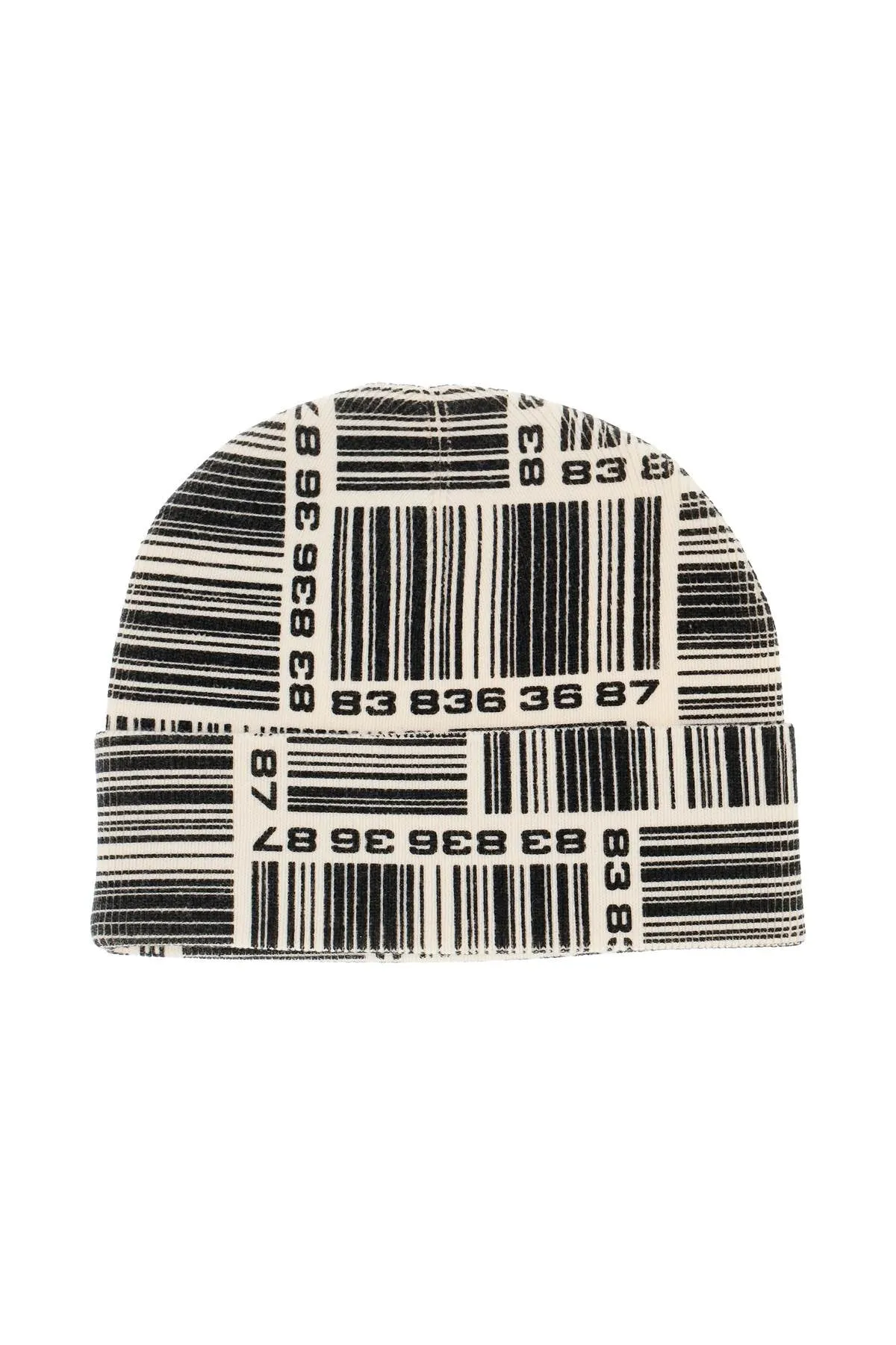 barcode monogram beanie hat