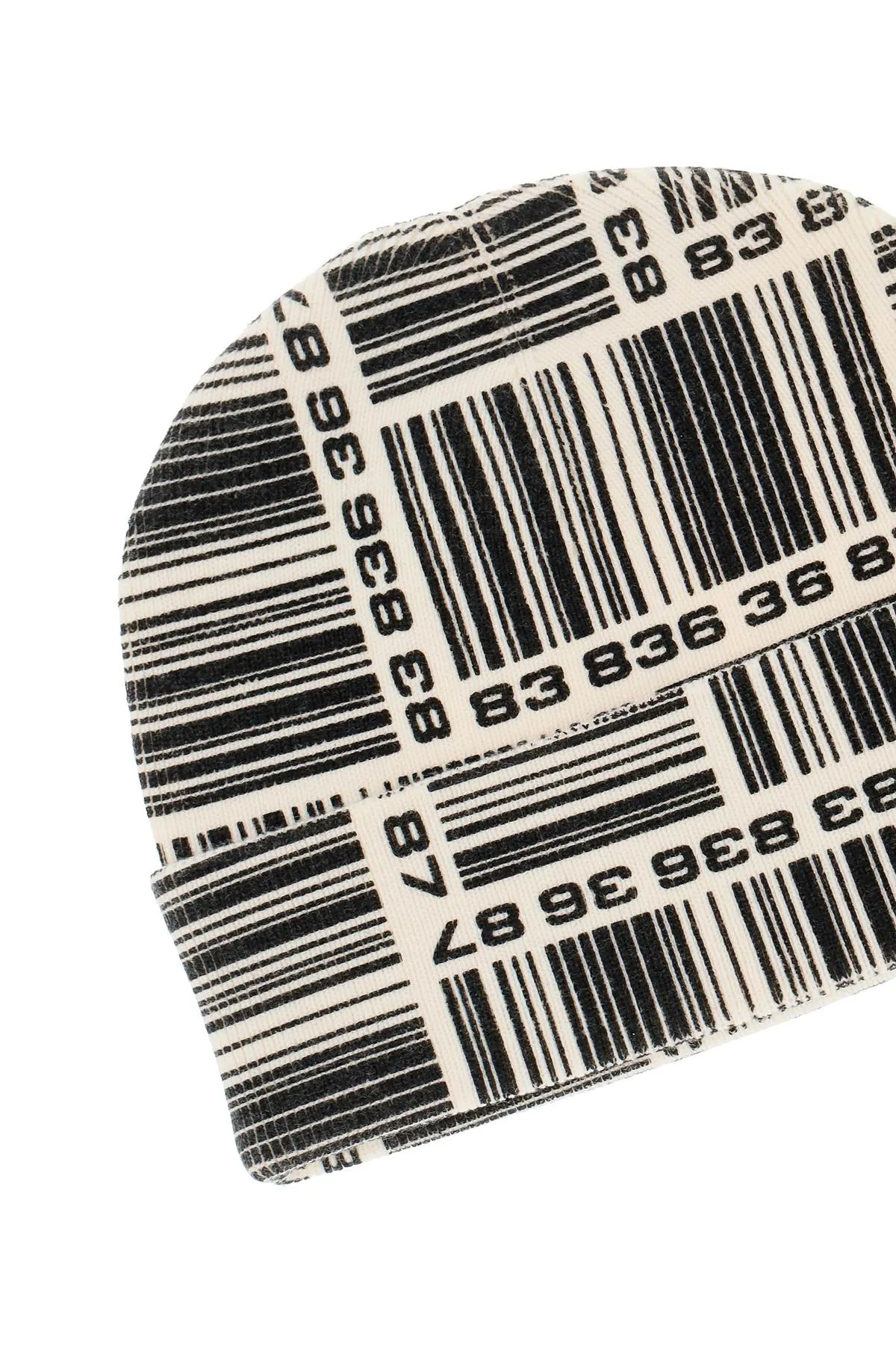 barcode monogram beanie hat