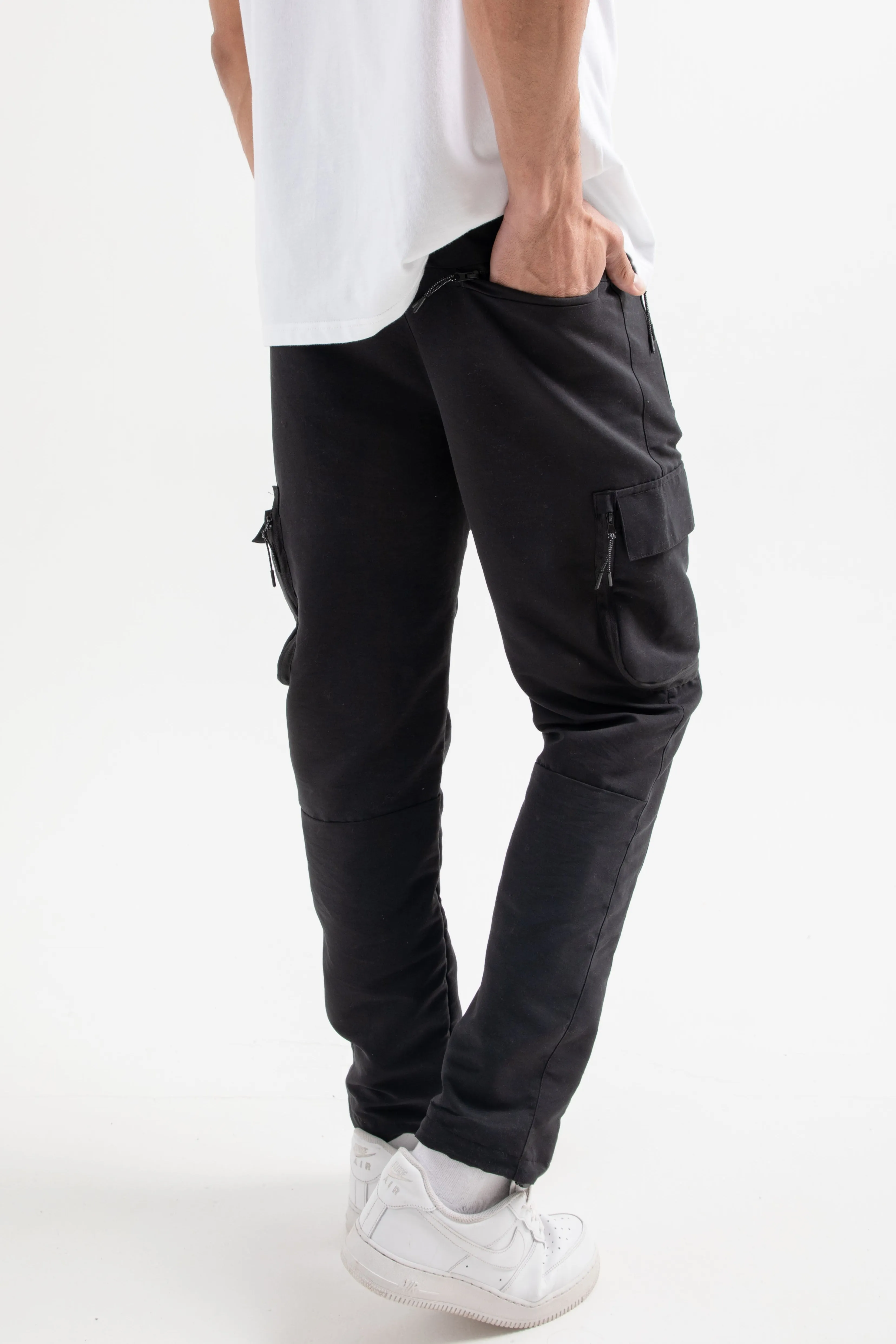 Baylis Tapered Cargo Woven Pants - Black