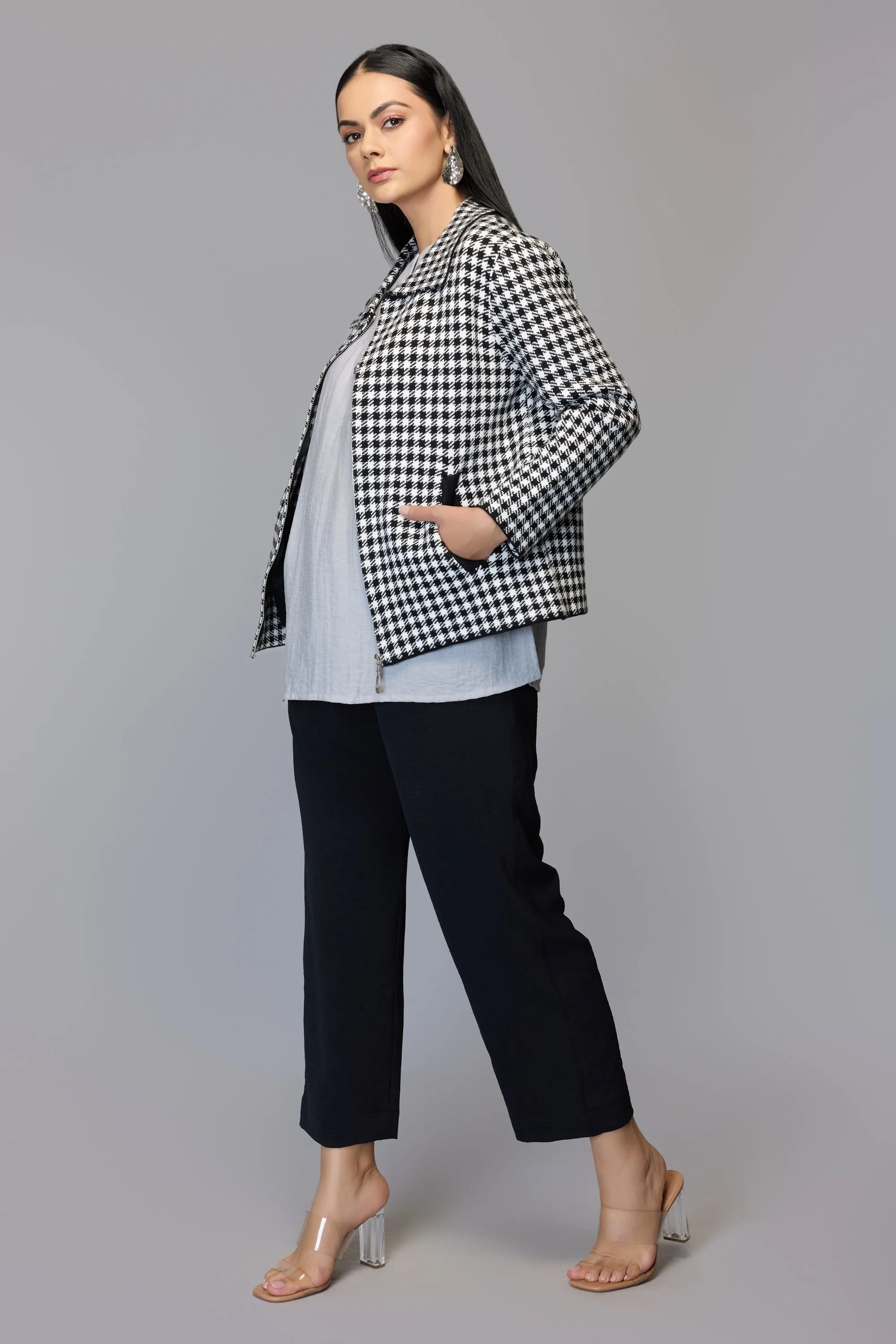 Black and white checkered  jacket