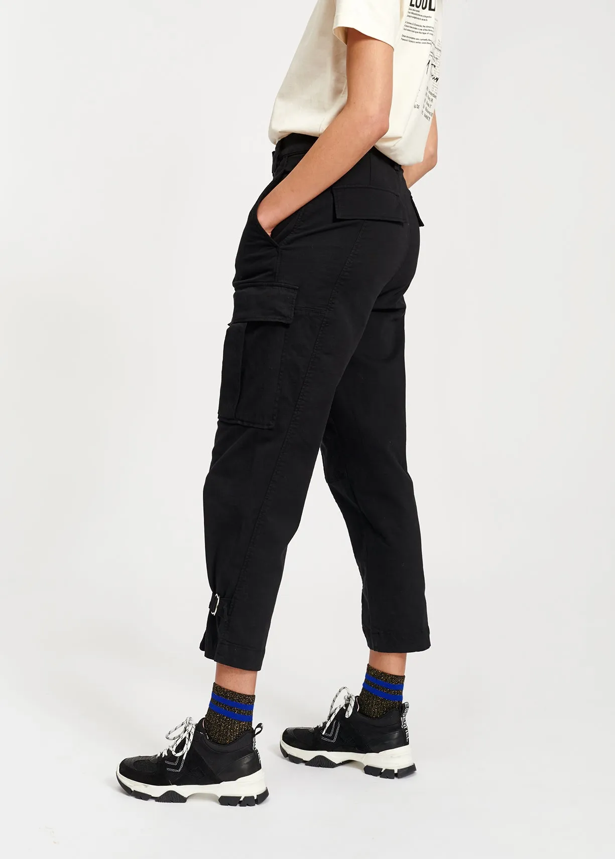 Black cargo trousers