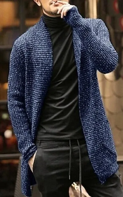 Black Men's Winter Cardigan