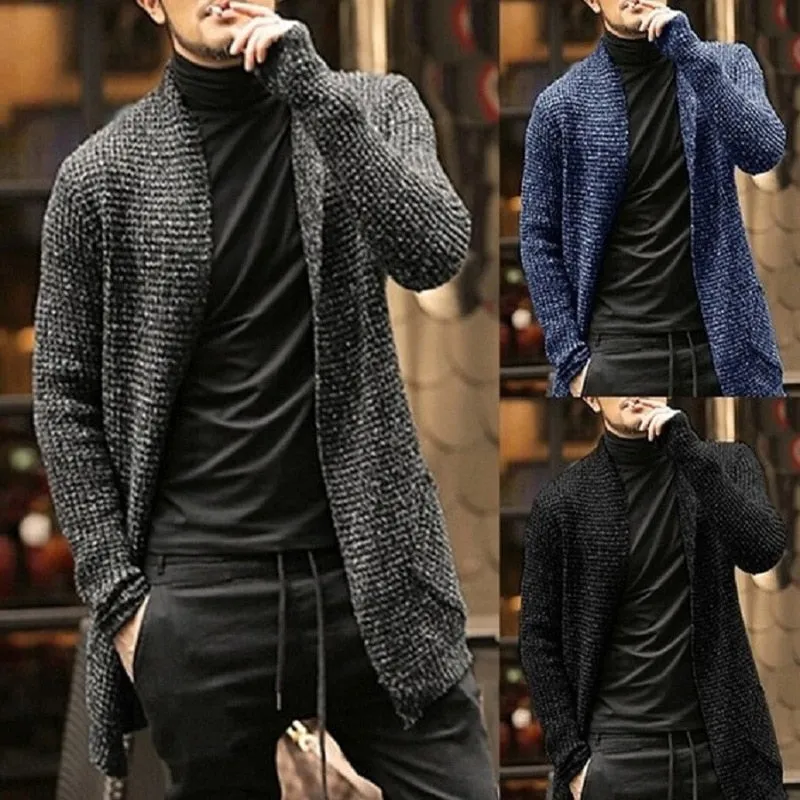 Black Men's Winter Cardigan