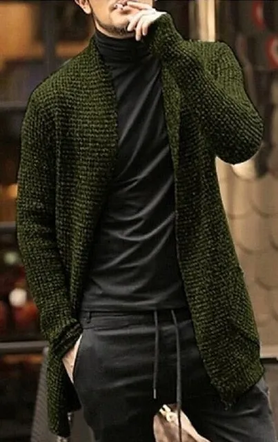 Black Men's Winter Cardigan