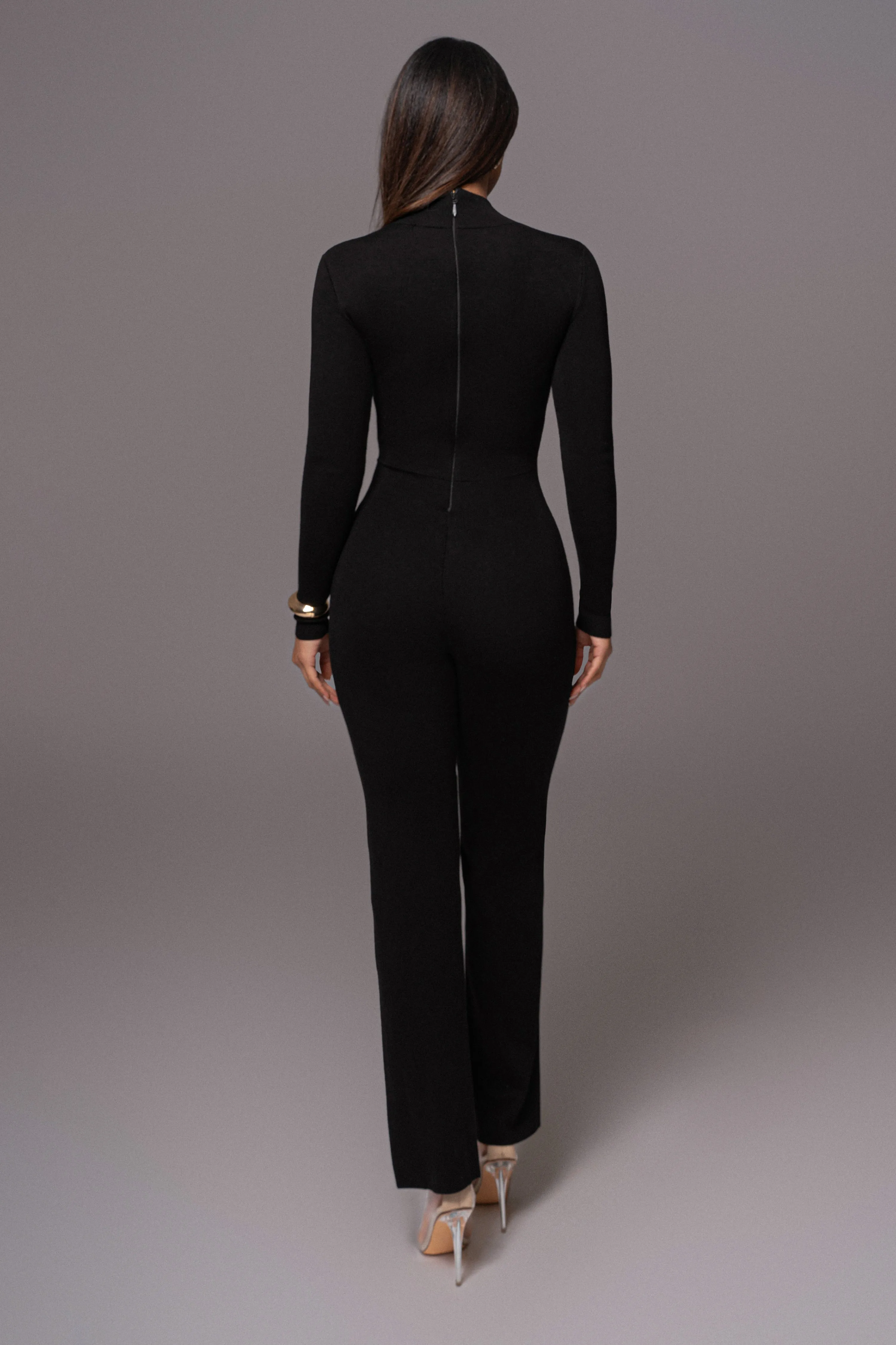 Black Noel Sweater Knit Jumpsuit