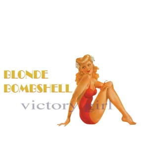 Blonde Bombshell Nose Art Vinyl Decal Sticker