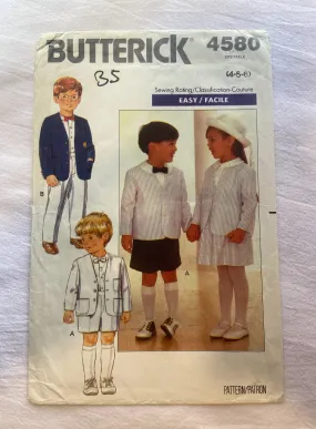 Butterick 4580 Pattern CUT Toddlers' Jacket, Shirt, Skirt, Shorts & Pants 4/5/6 sizes included