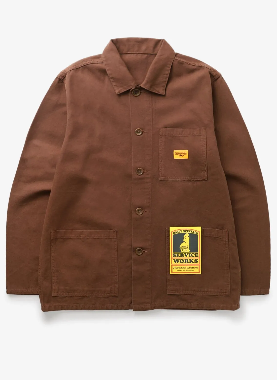 Canvas Coverall Jacket in Brown