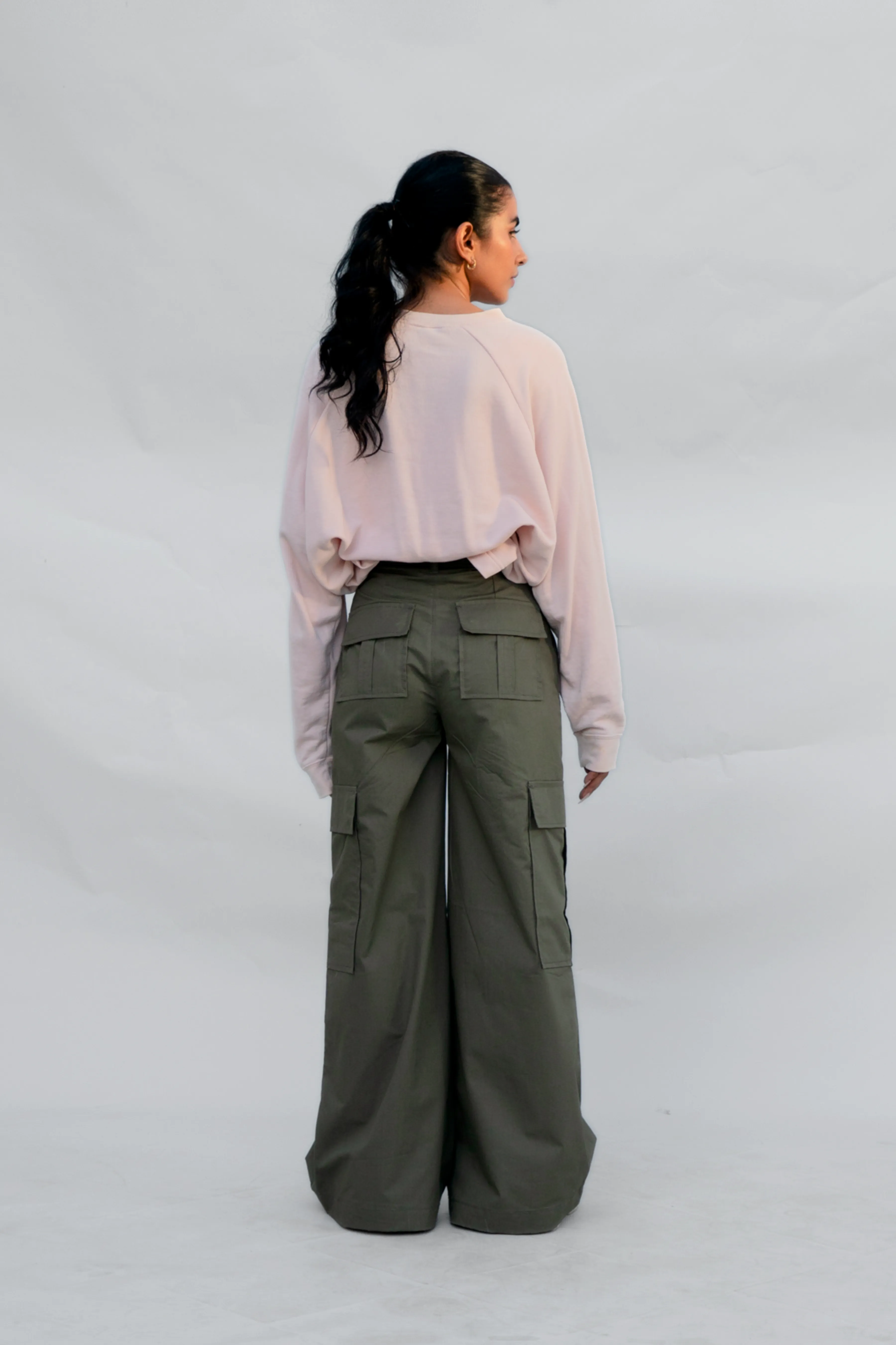 Cargo Super Wide Leg Khaki