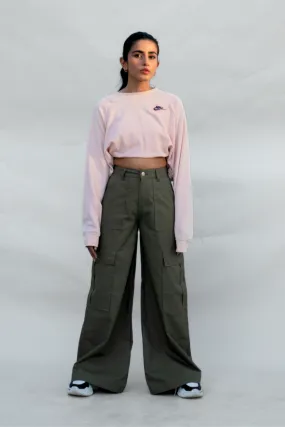 Cargo Super Wide Leg Khaki