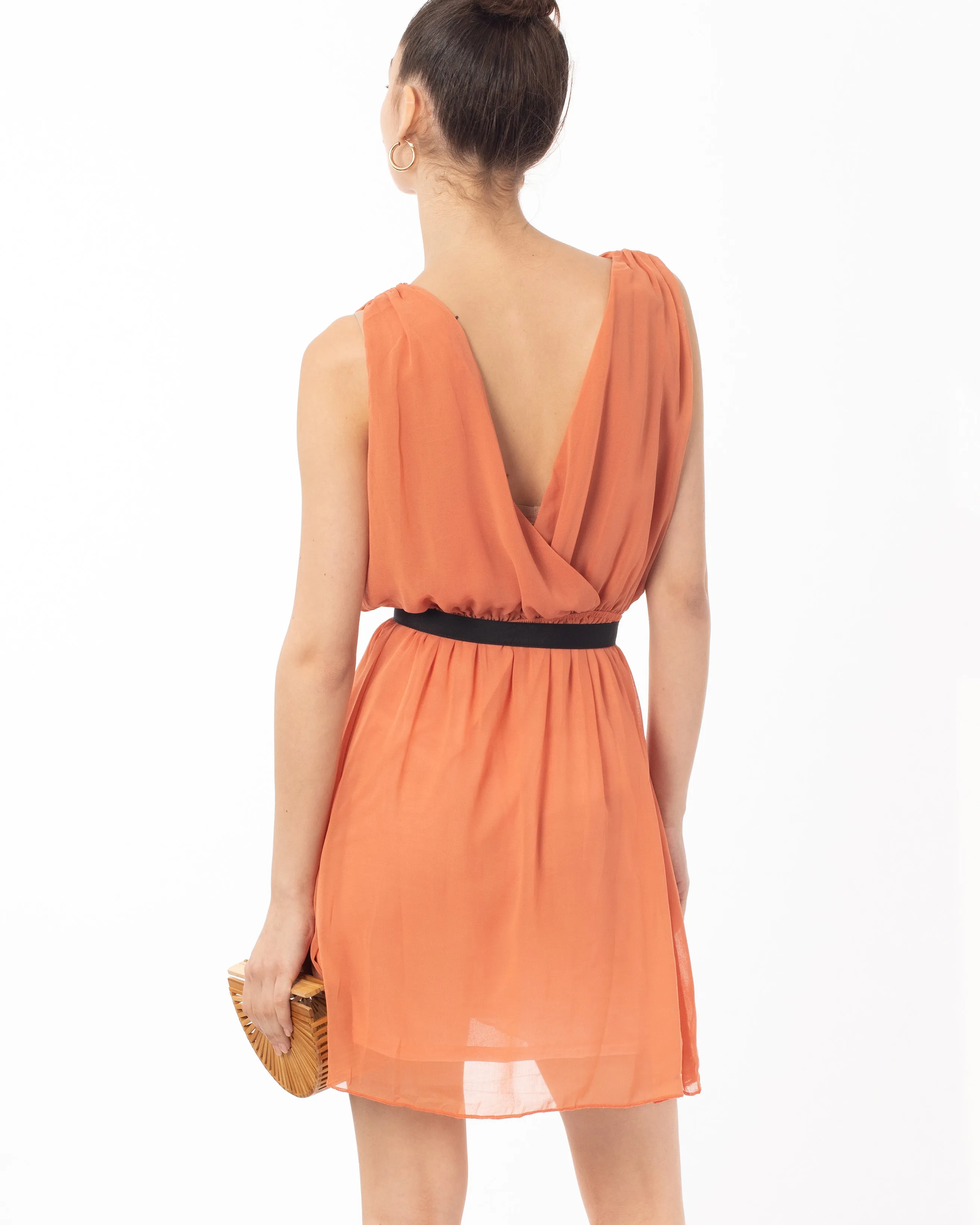 Chiffon Wrap dress (Coral)