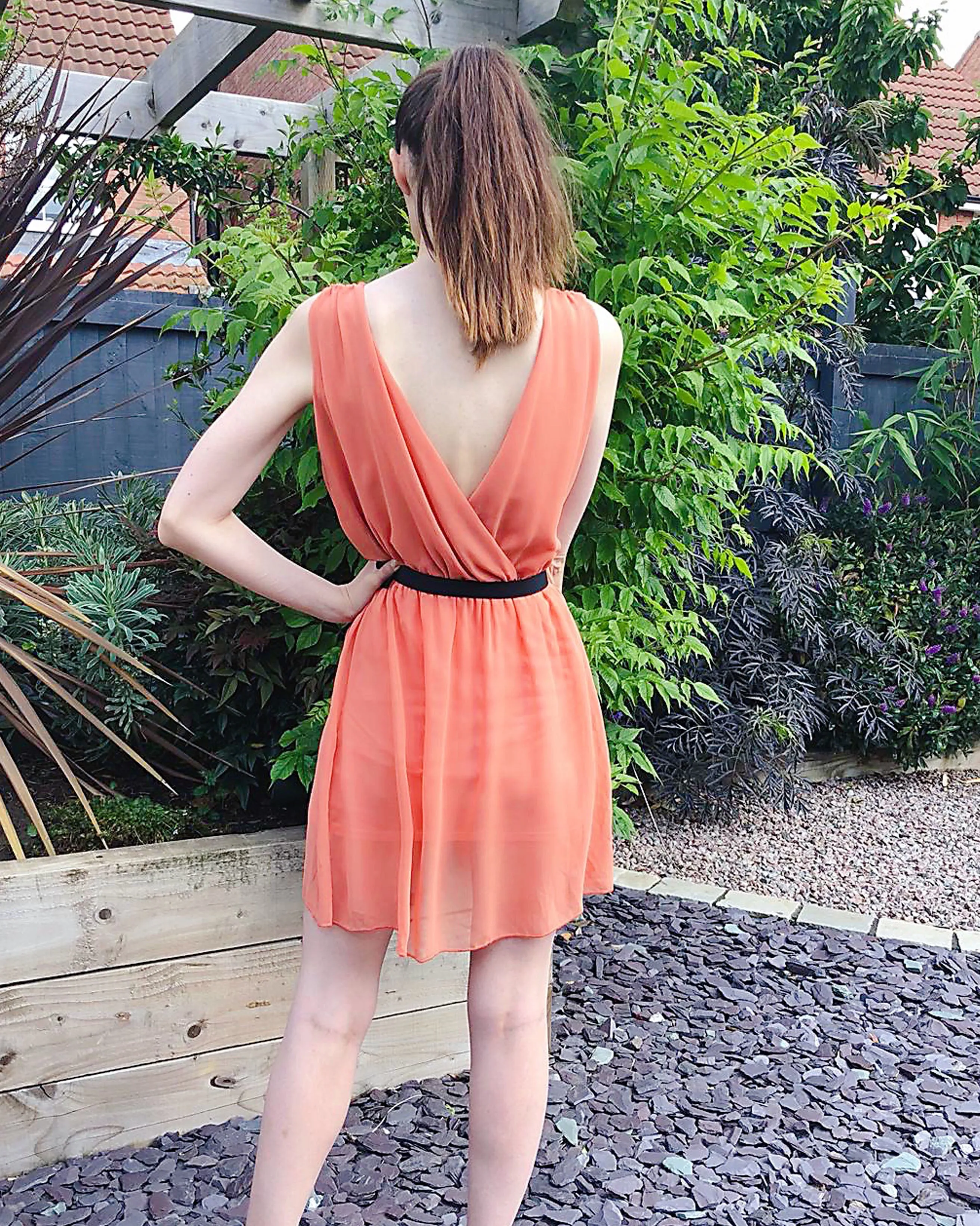 Chiffon Wrap dress (Coral)