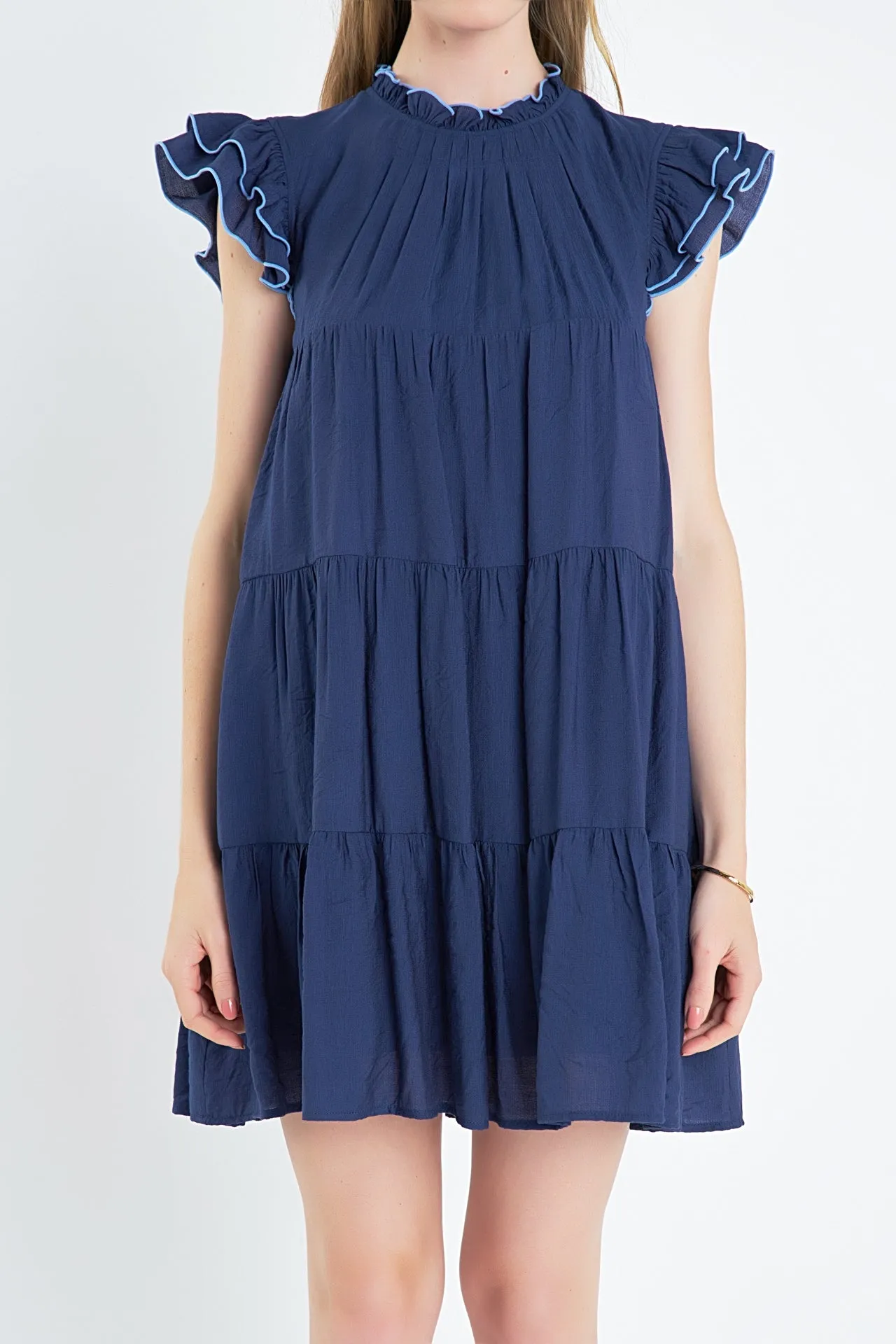 Contrast Merrow Babydoll Dress