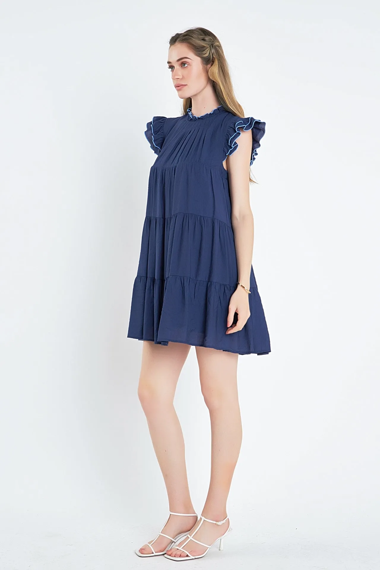 Contrast Merrow Babydoll Dress