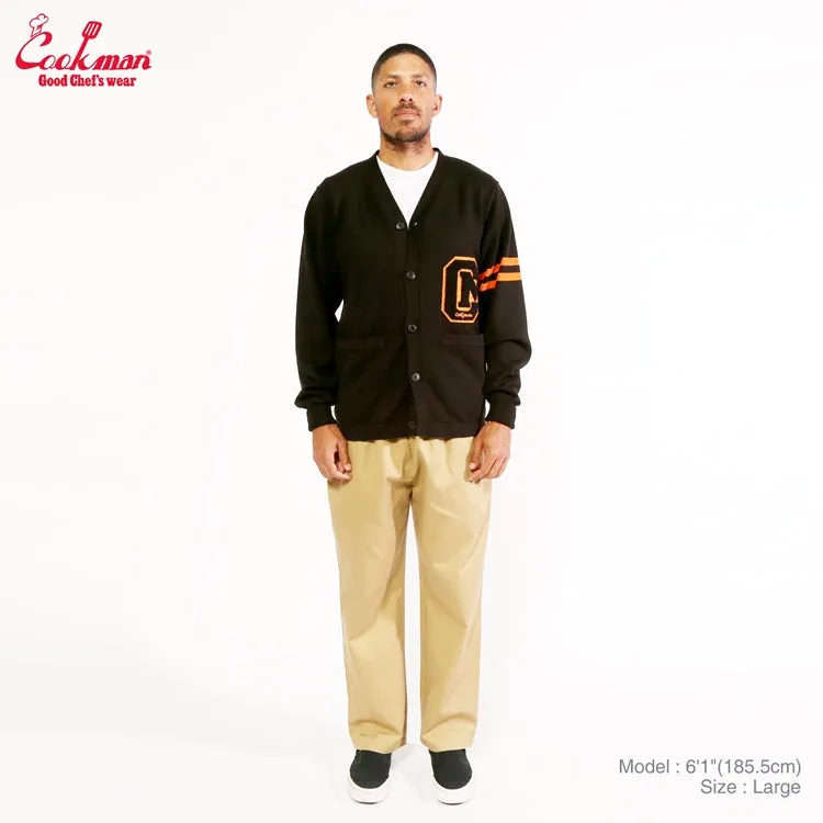 Cookman Knitted Cardigan - Letterman : Black