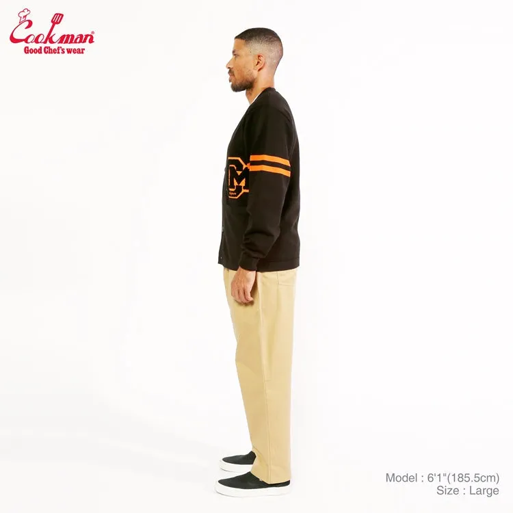 Cookman Knitted Cardigan - Letterman : Black