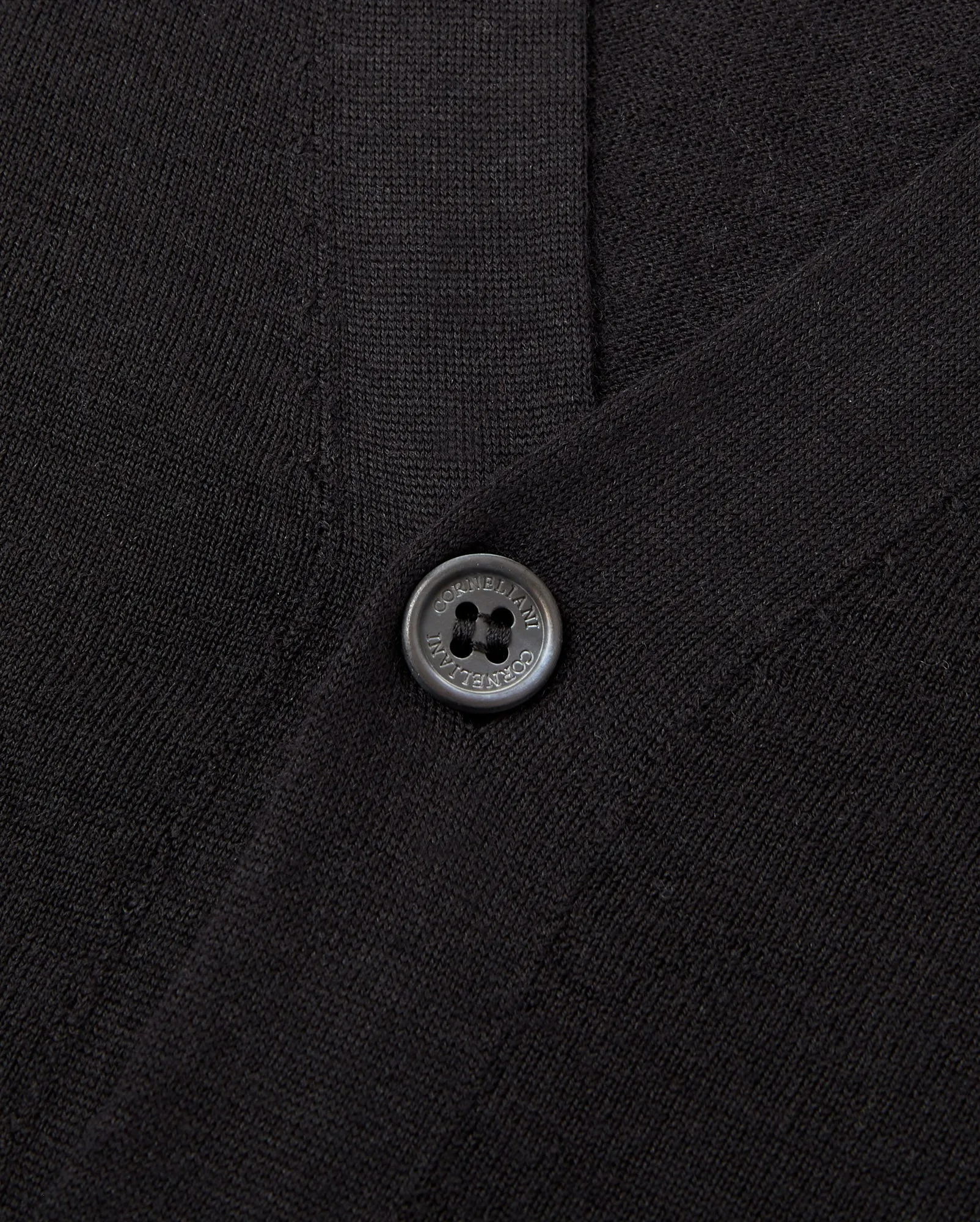 Corneliani Extra Fine Merino Cardigan (Black)