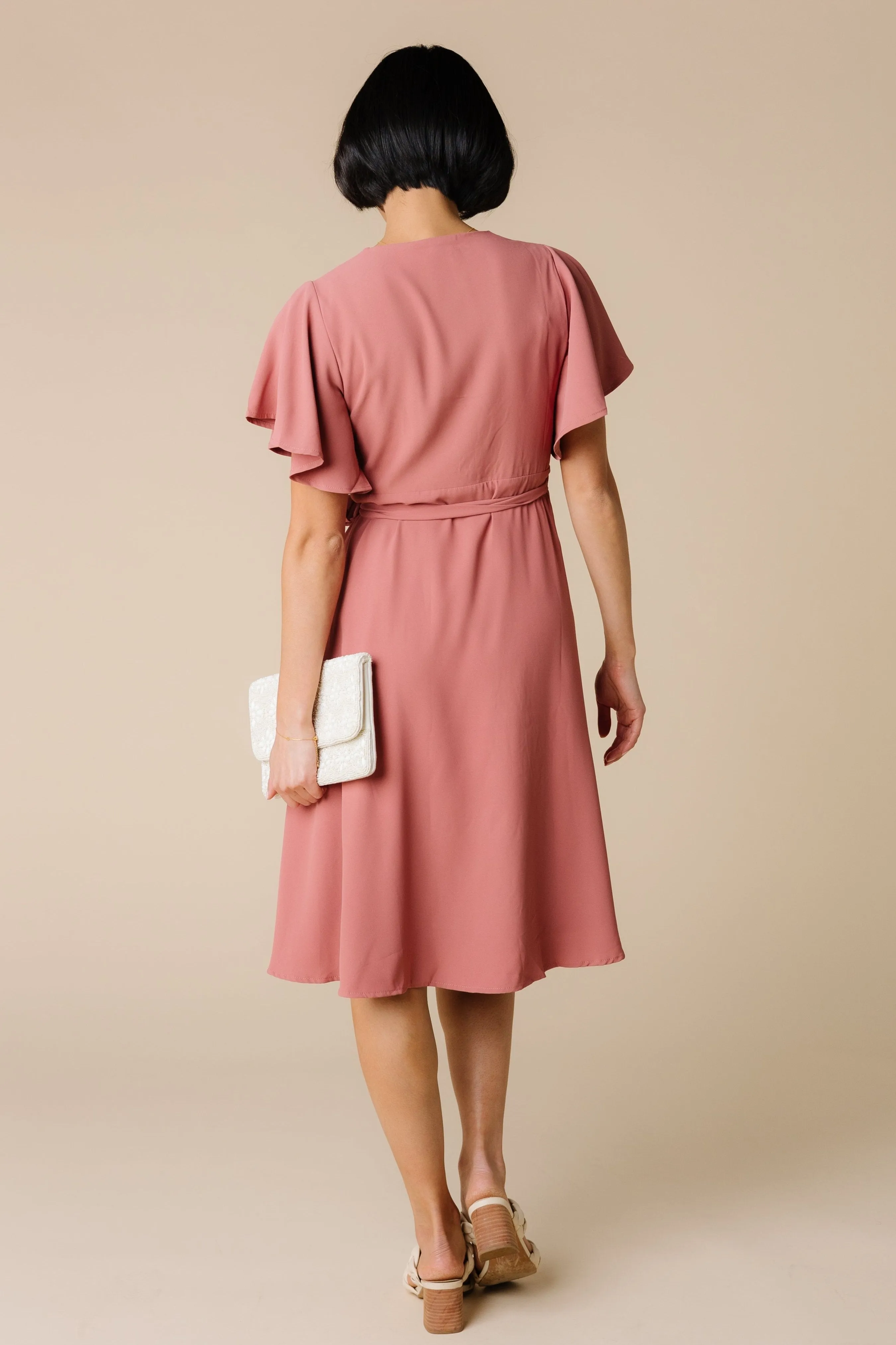 Daphne Tulip Wrap Dress - Rose