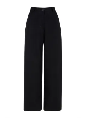 denim trousers wide black