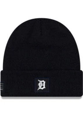 Detroit Tigers - Navy Blue Raised Cuff Mens Knit Hat,  New Era