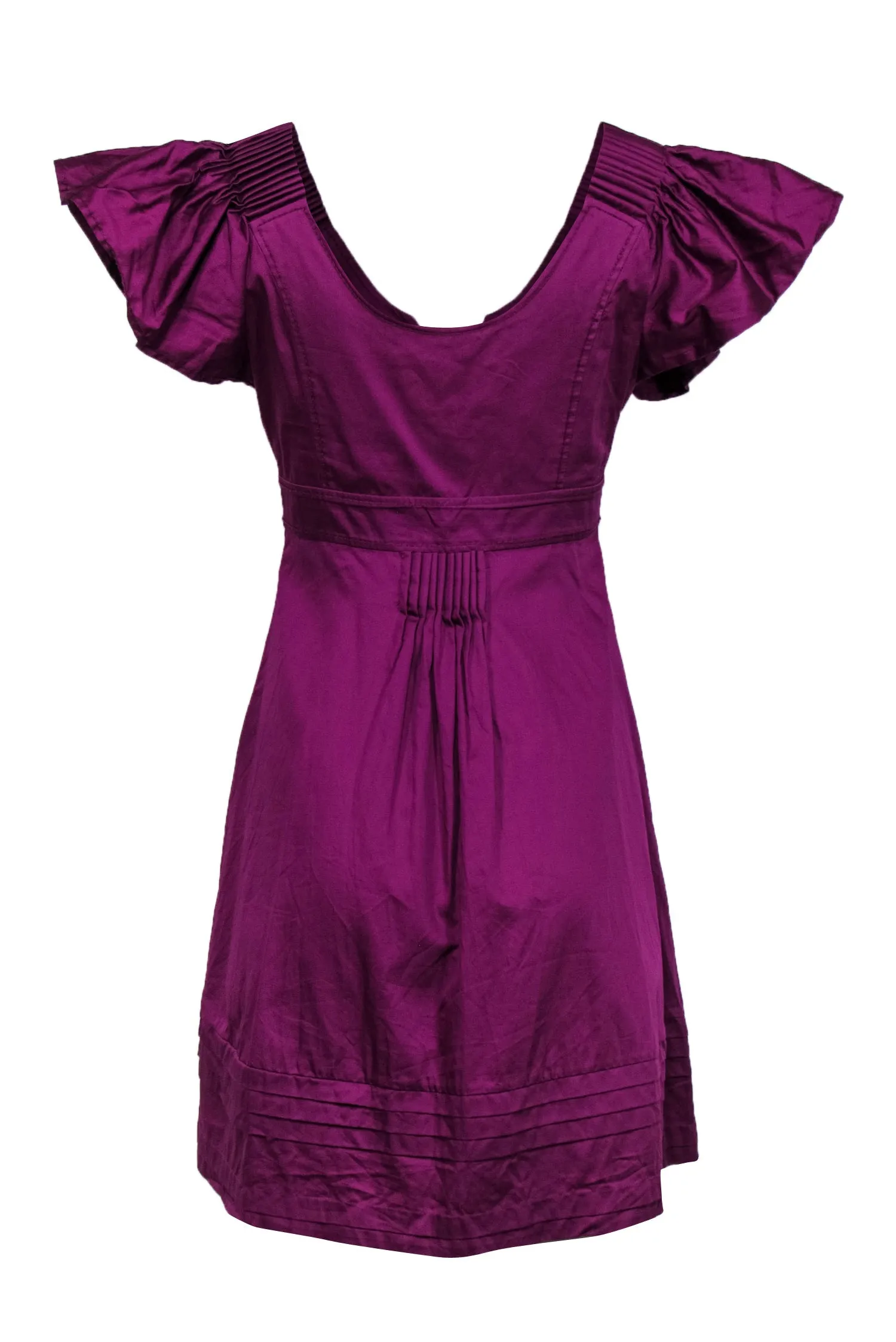 Diane von Furstenberg - Magenta Cotton Babydoll Dress w/ Ruffles Sz 4