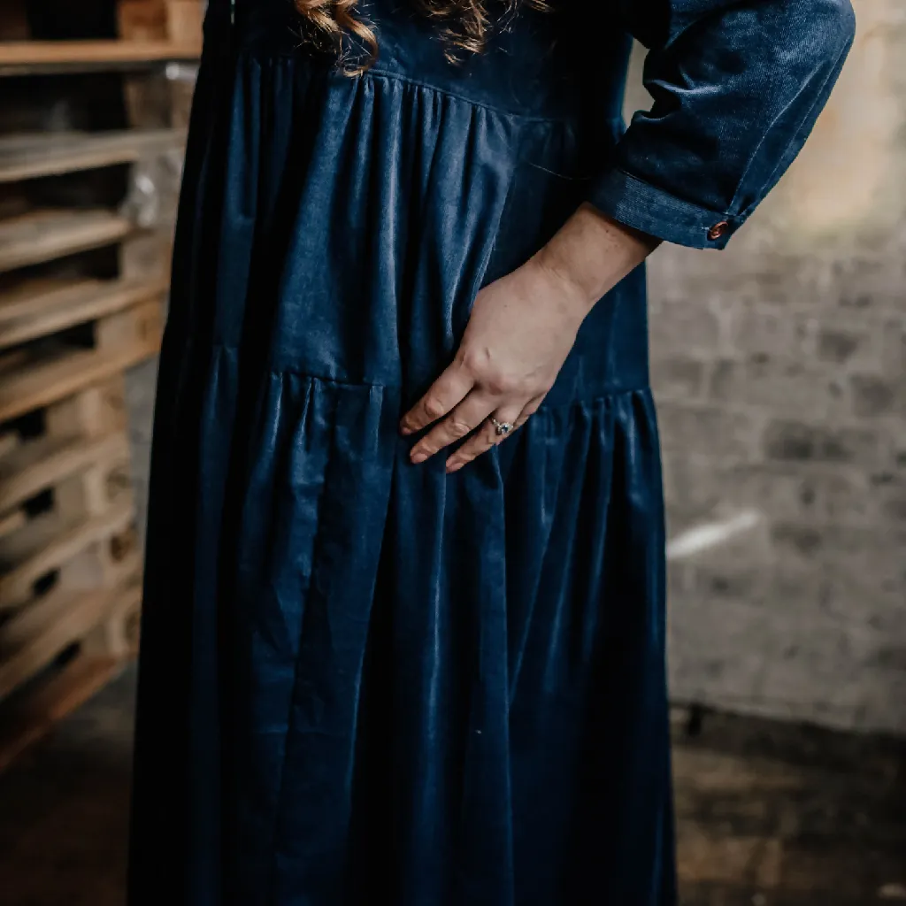 Dorothy Dress In Navy Needlecord