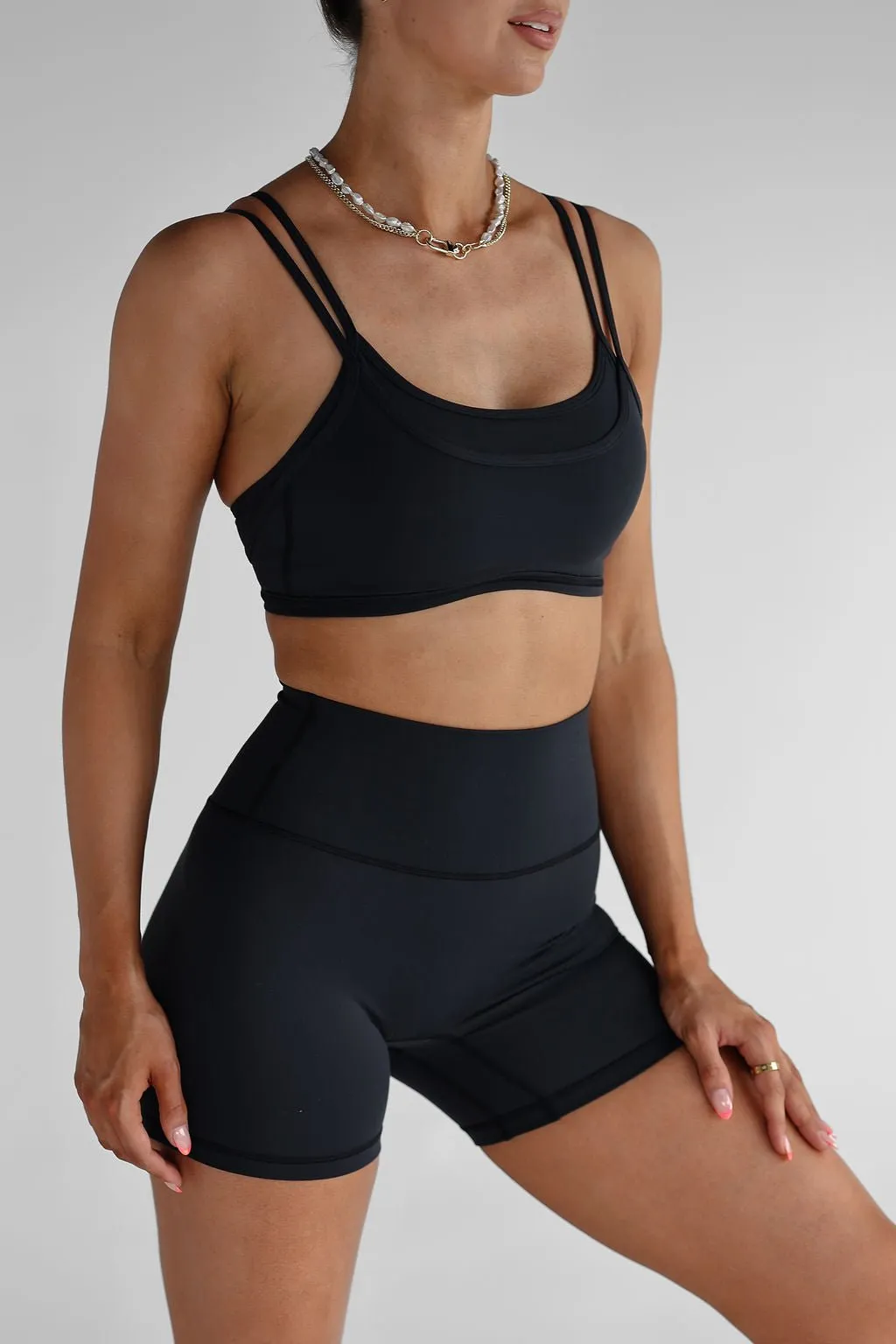 Double Layer Crop - Black