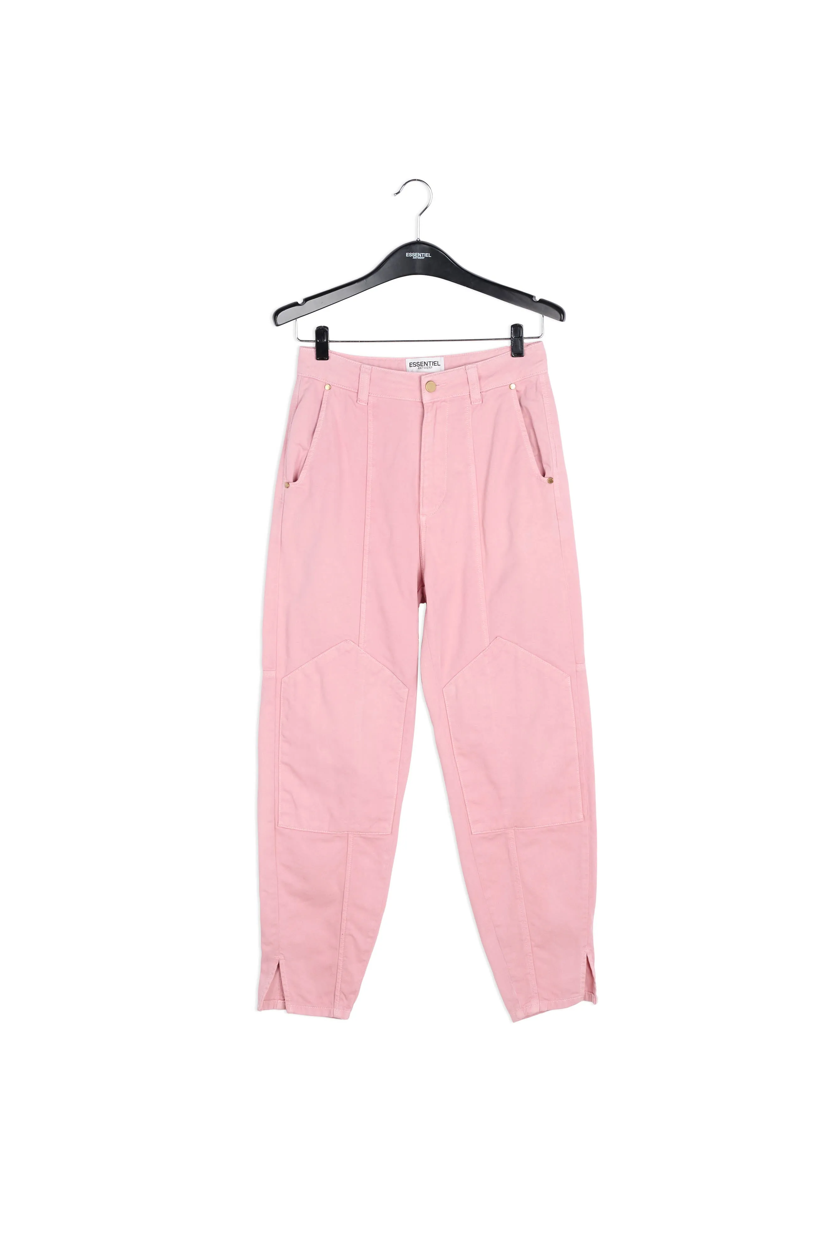 Dusty pink denim cargo pants