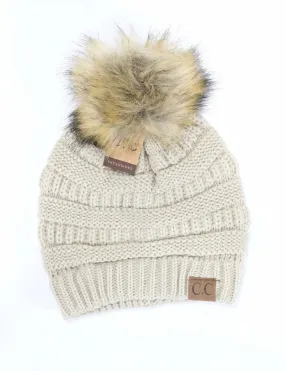 Exclusives Faux Fur Pom Pom Beanie Hat-43