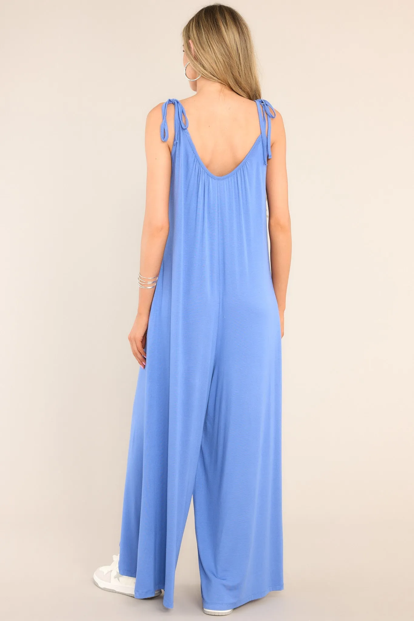 Eyes On The Future Dusty Blue Jumpsuit