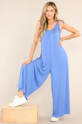 Eyes On The Future Dusty Blue Jumpsuit