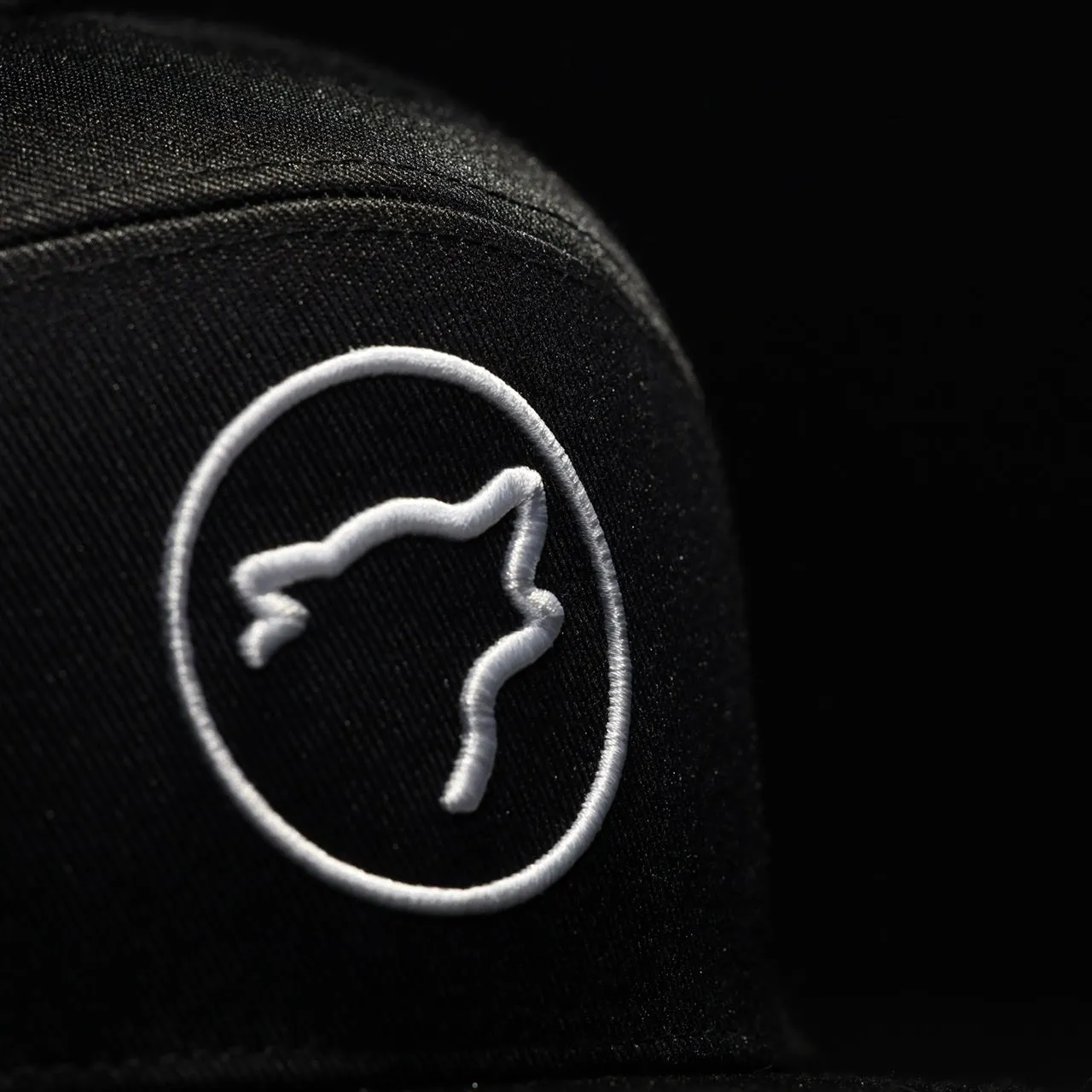 Flat Bill Snapback Hat Alpha Black White Accents