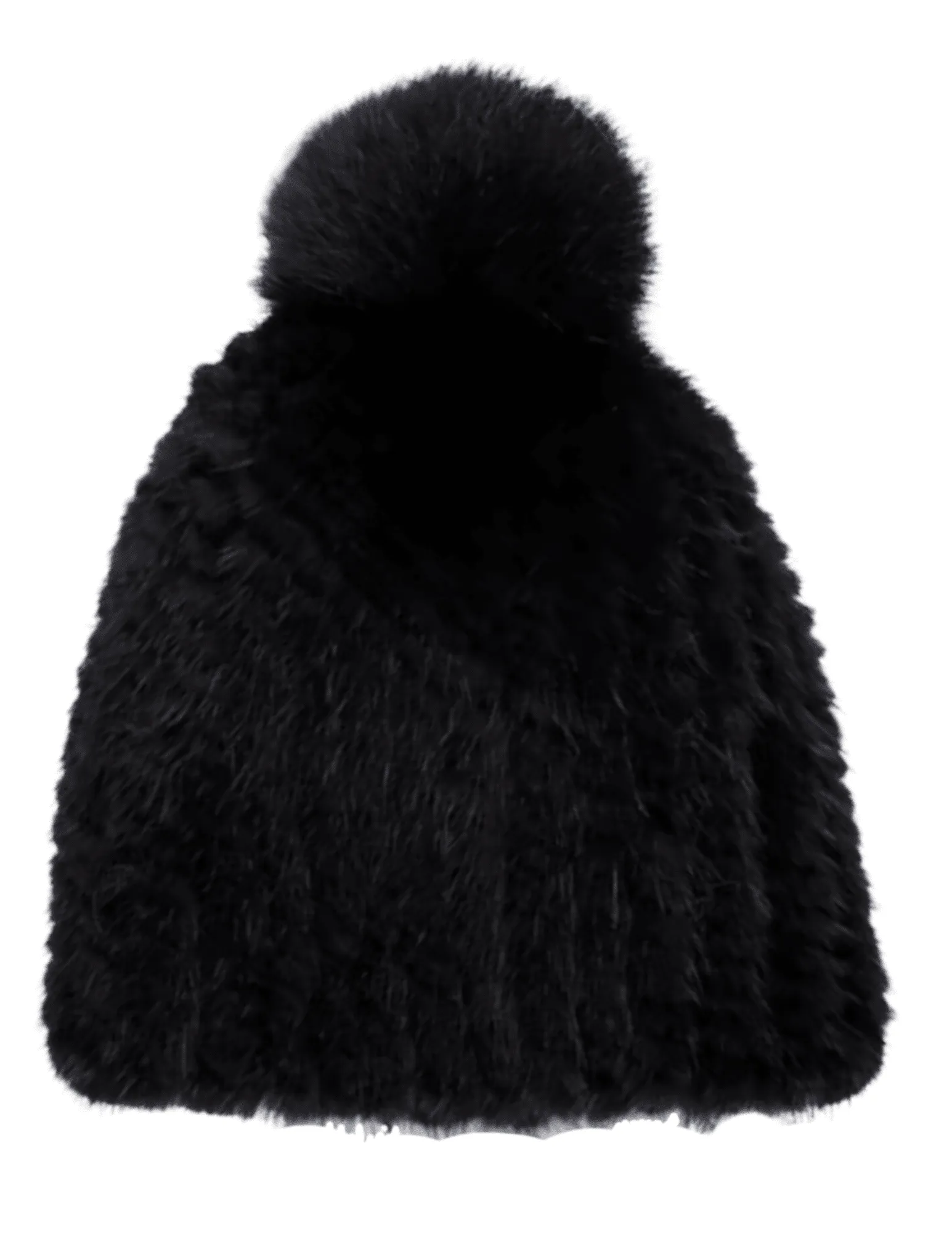 Fleur de Camélia Mink Knit Pom Pom Hat