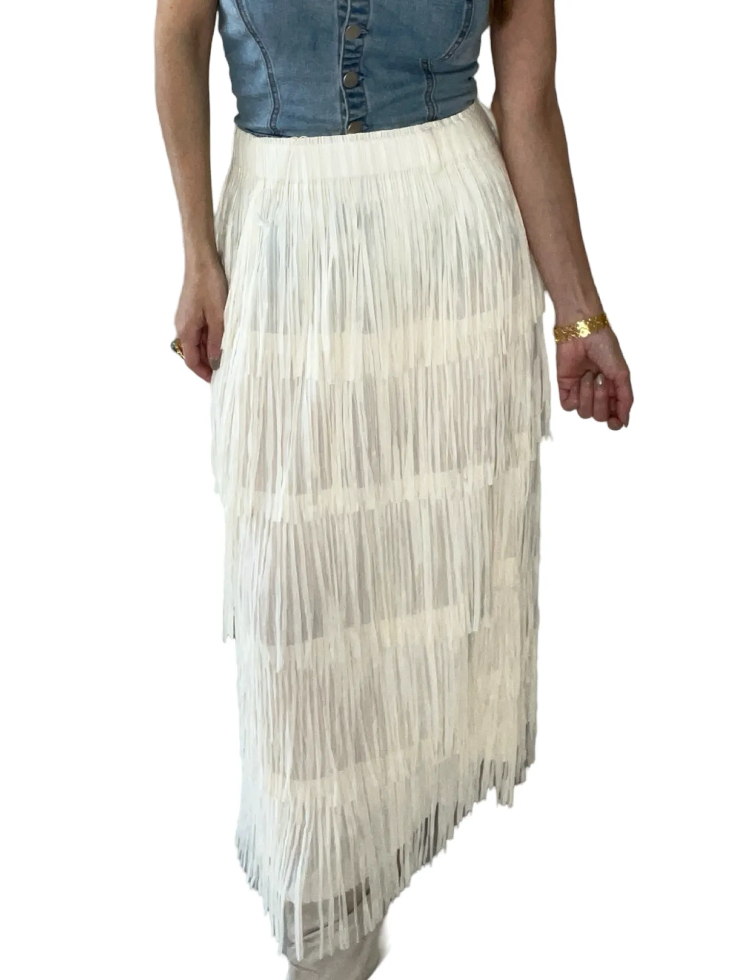 Fringe Layered Skirt