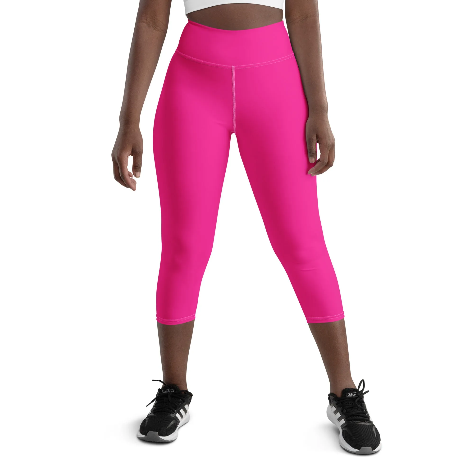 Fuchsia Pink Yoga Capri Leggings | Exercise Capri Leggings, lioness-love